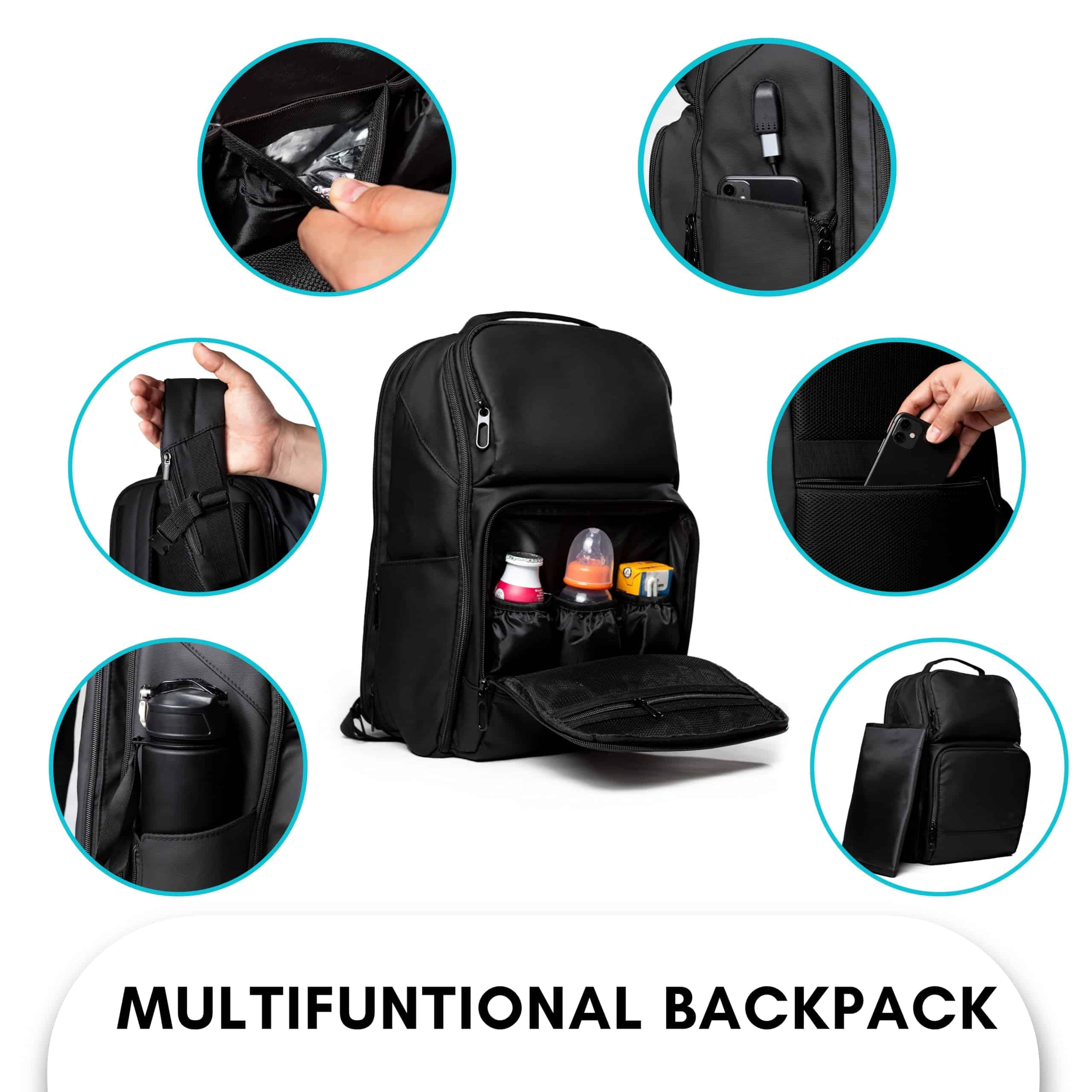 Mochila para pañales expandible para hombres y mujeres - - Imagen 8