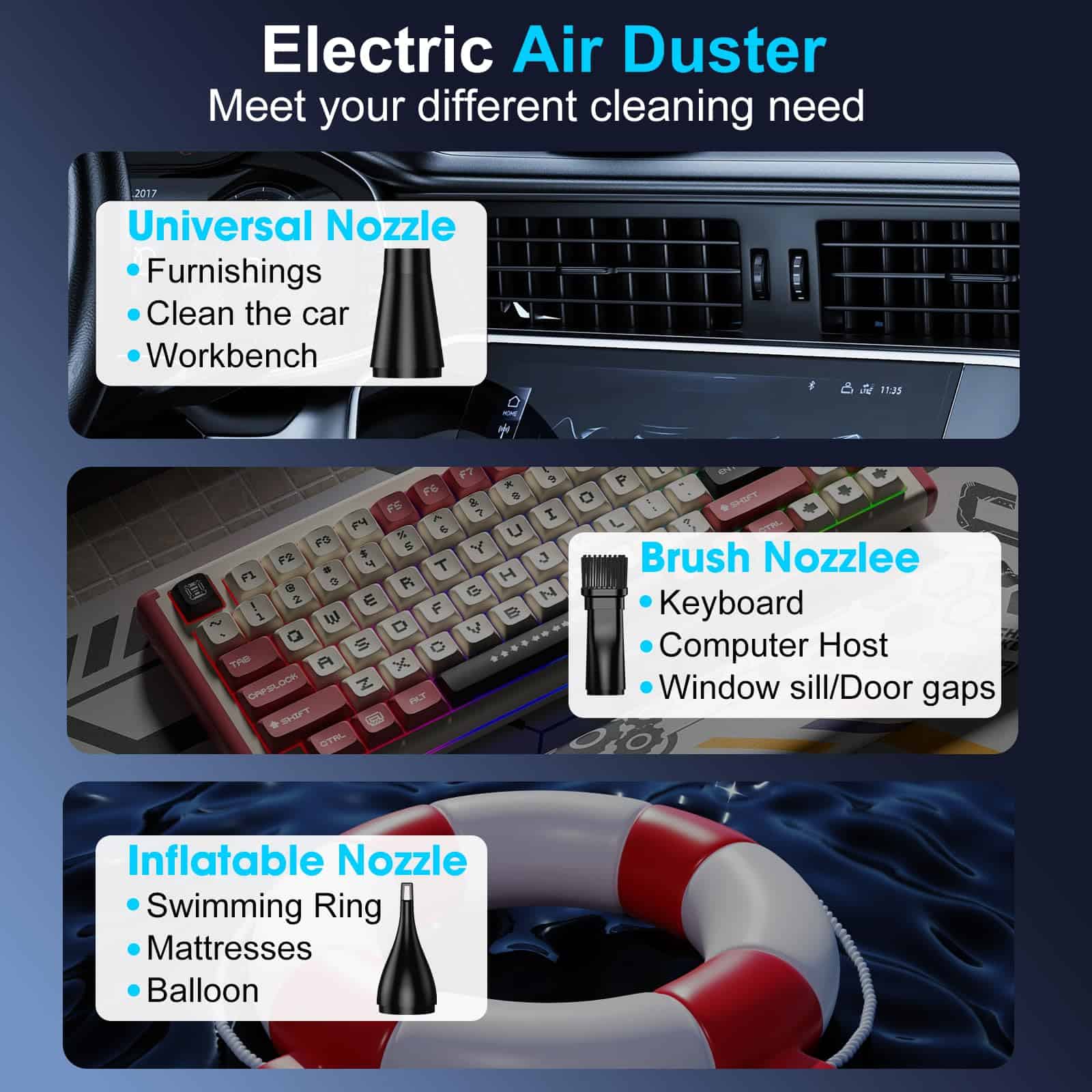 Soplador de Aire Comprimido Eléctrico, Kit de Limpieza para - Imagen 6