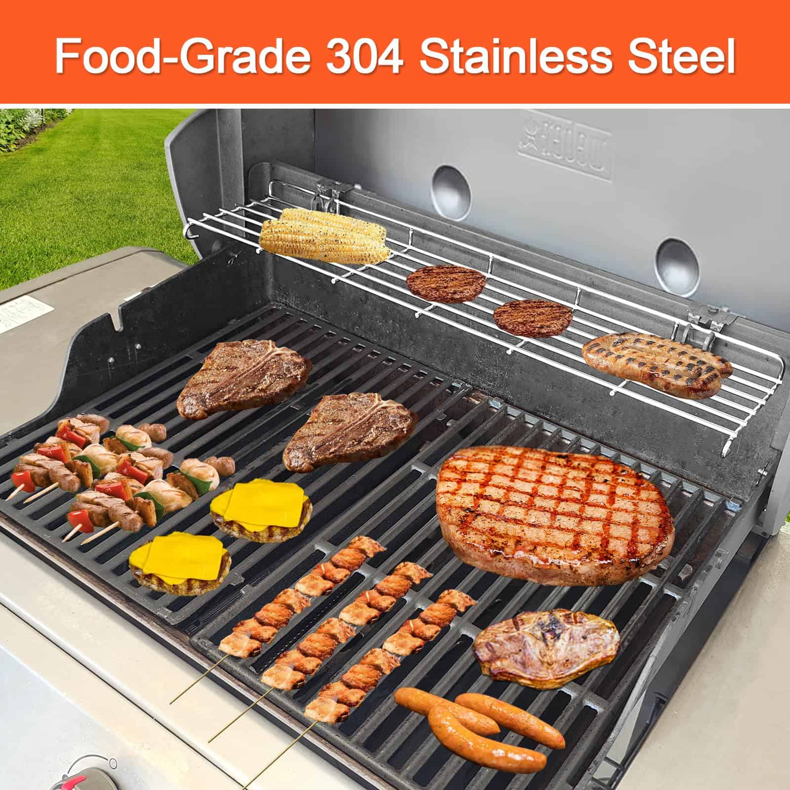 Parrilla Calentadora de Acero Inoxidable 304 para Weber - Imagen 6
