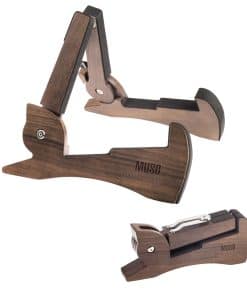 Soporte plegable para guitarra MUSO, madera natural, forma