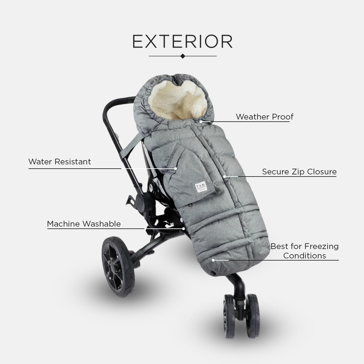 7AM Enfant Manta para cochecito 212 - Manta -Gris nube brezo - Imagen 5