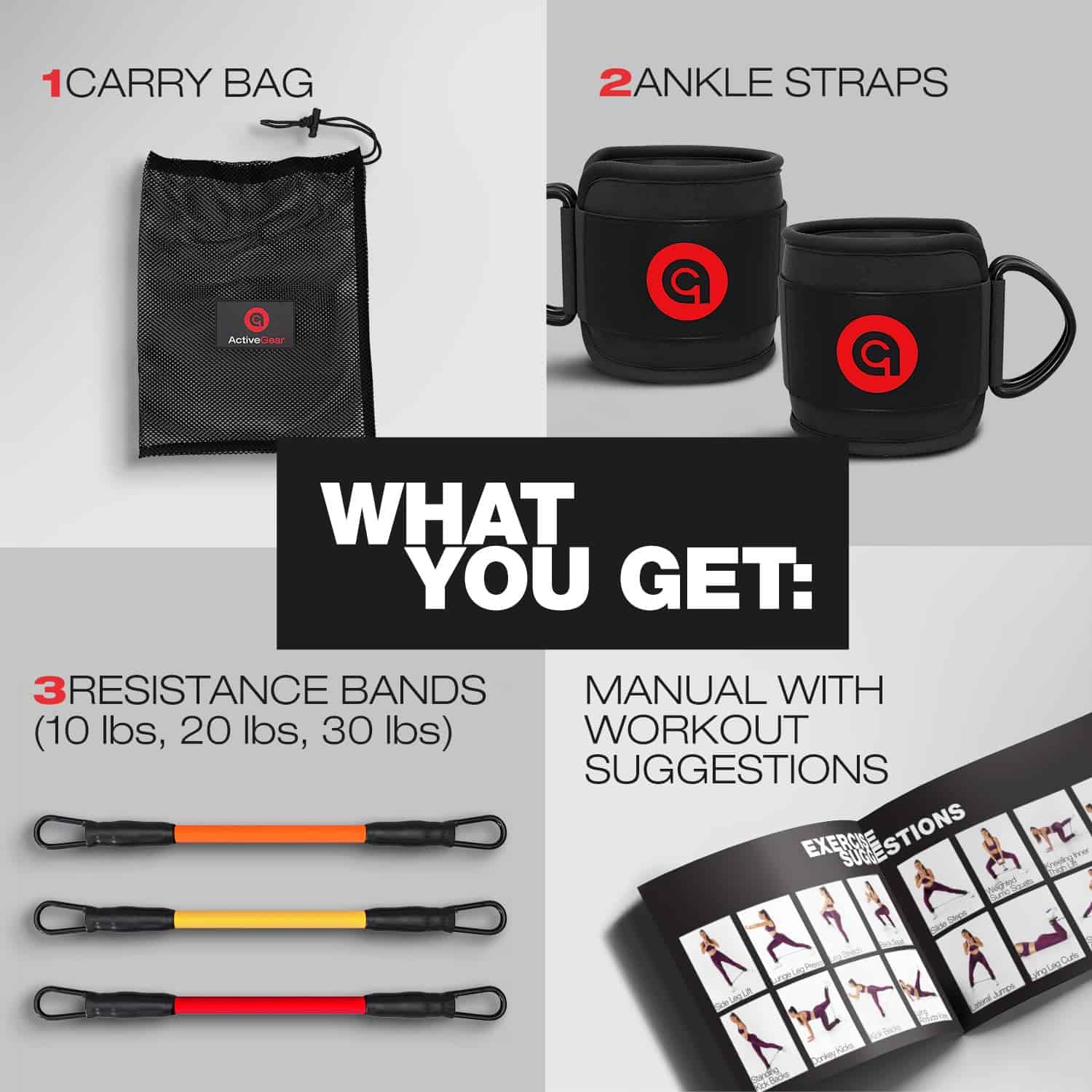 Banda de Resistencia para Tobillo ActiveGear con Puños - - Imagen 4