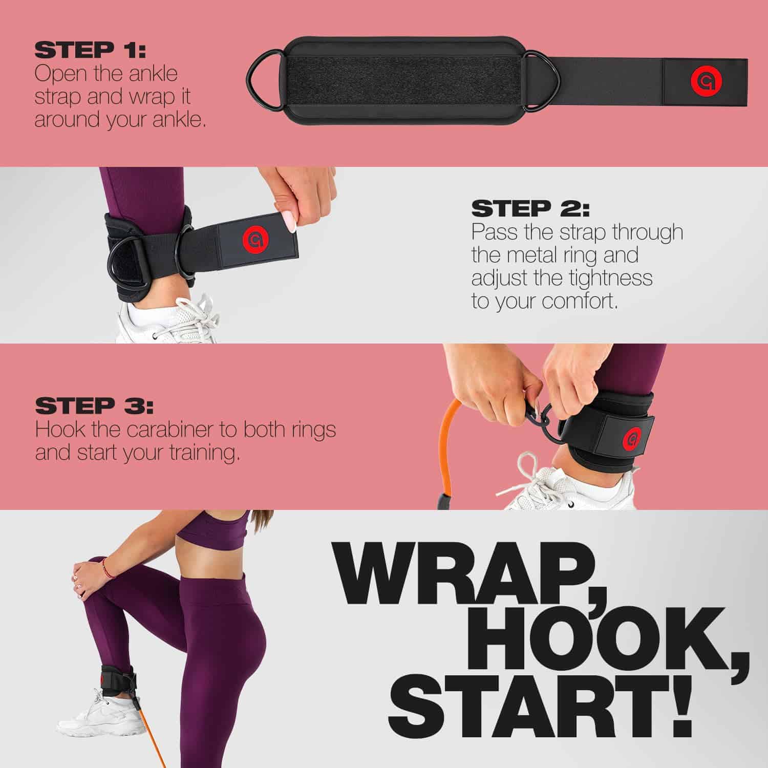 Banda de Resistencia para Tobillo ActiveGear con Puños - - Imagen 5