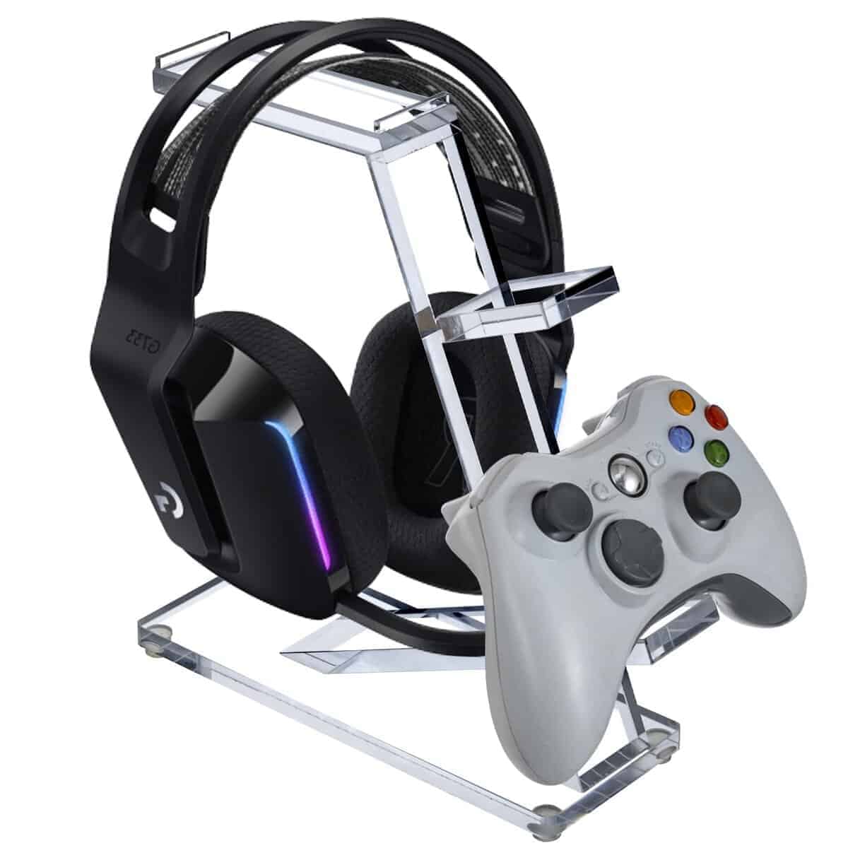 Soporte de diadema de acrílico transparente premium de 10