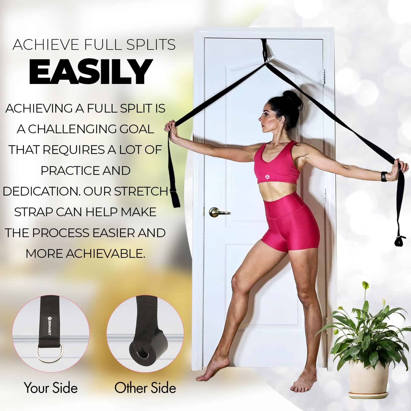 Correa de Estiramiento de Pilates con Ancla de Puerta - - Imagen 7