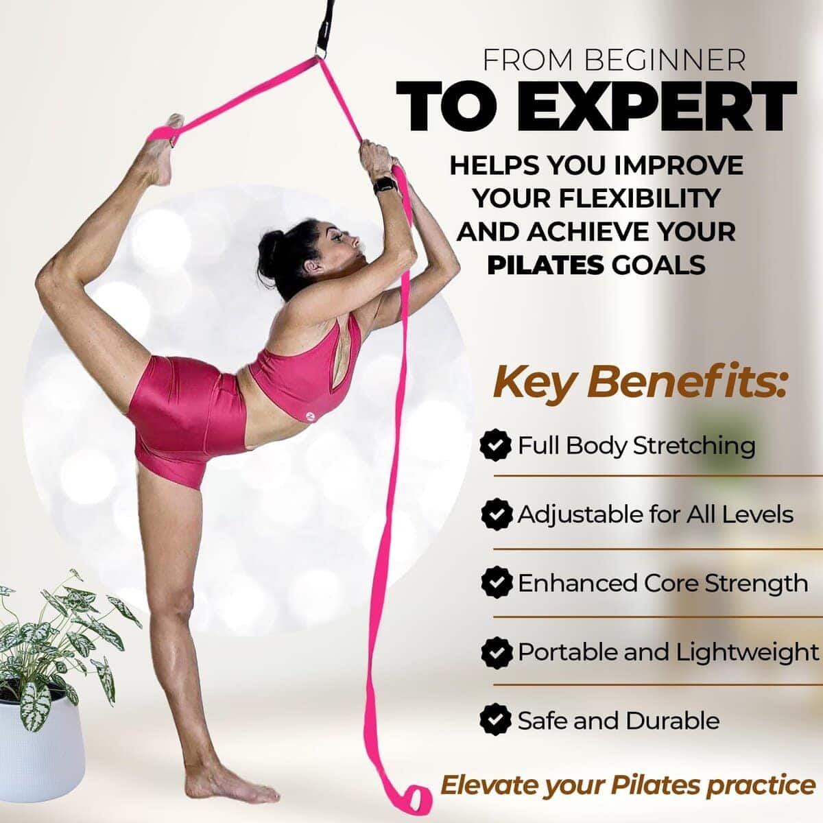 Correa de Estiramiento de Pilates con Anclaje de Puerta - - Imagen 5