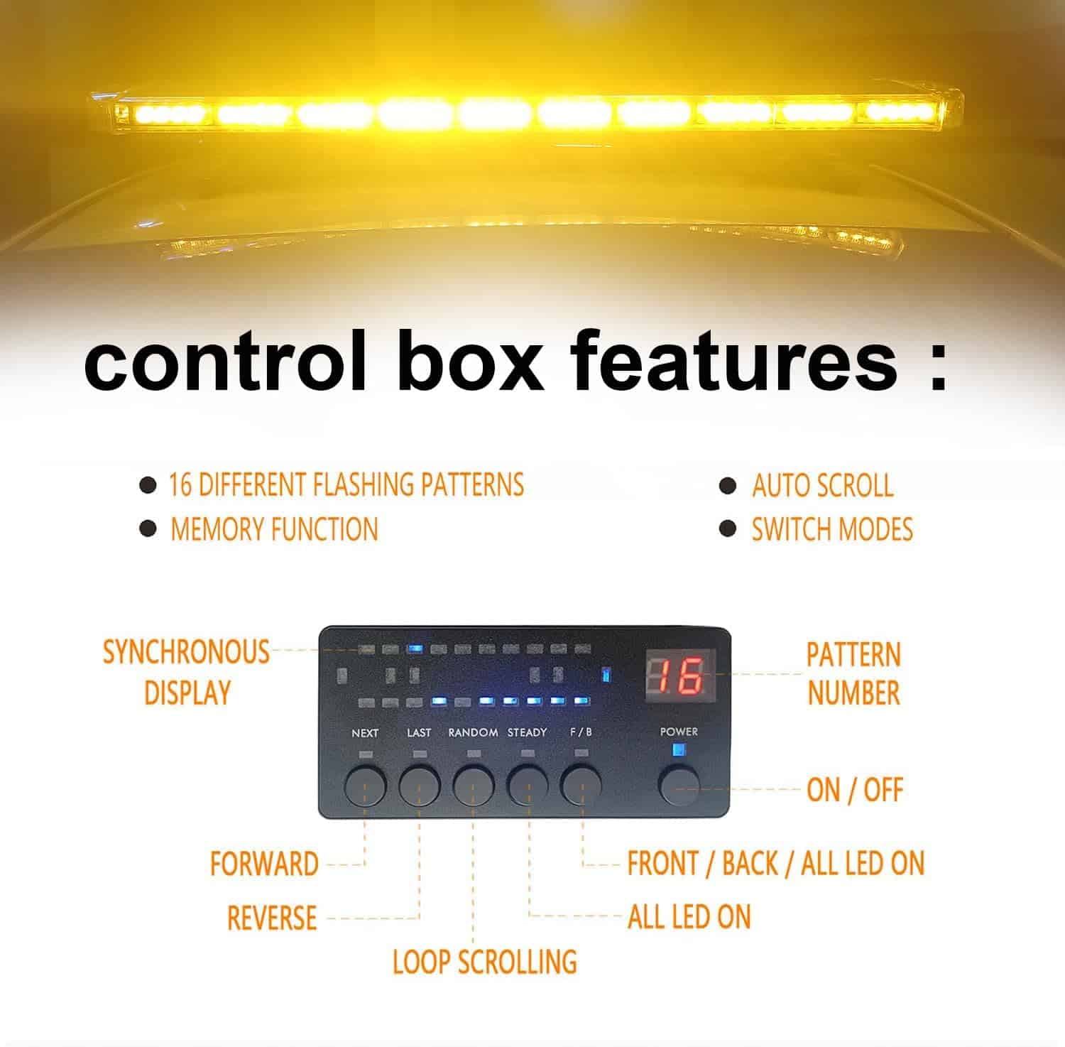 VAGMI 47" 88 Luces LED de Emergencia de Ámbar para - Imagen 4