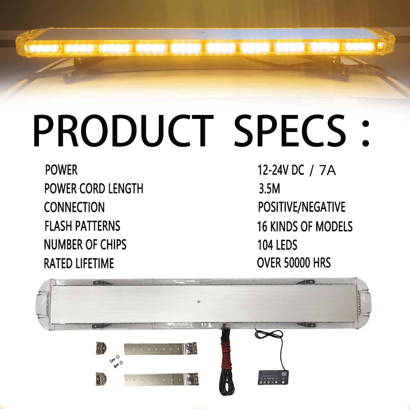 VAGMI 47" 88 Luces LED de Emergencia de Ámbar para - Imagen 3