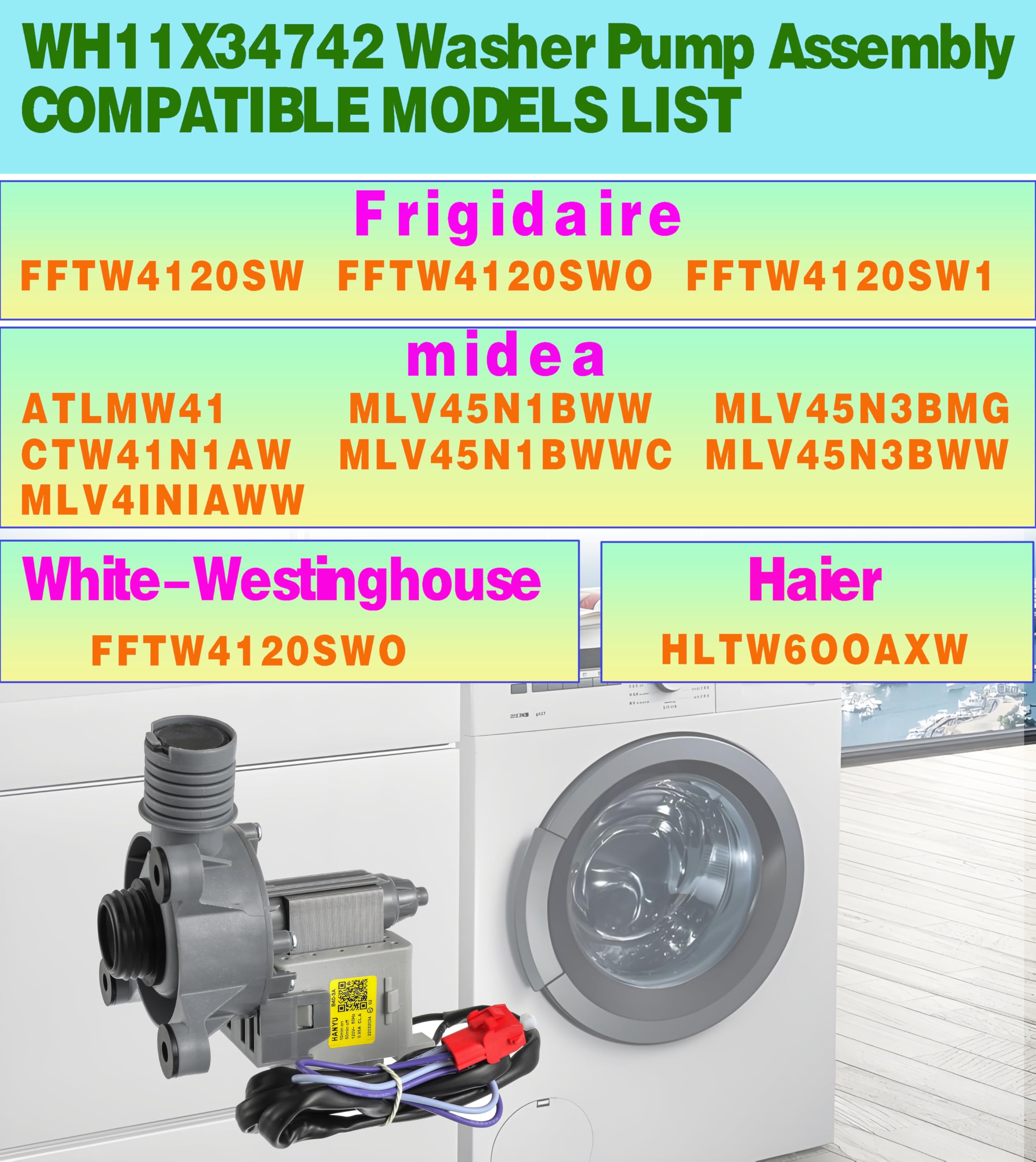 BOSHCHEN (Actualizado) Conjunto de Bomba de Lavadora - Imagen 10