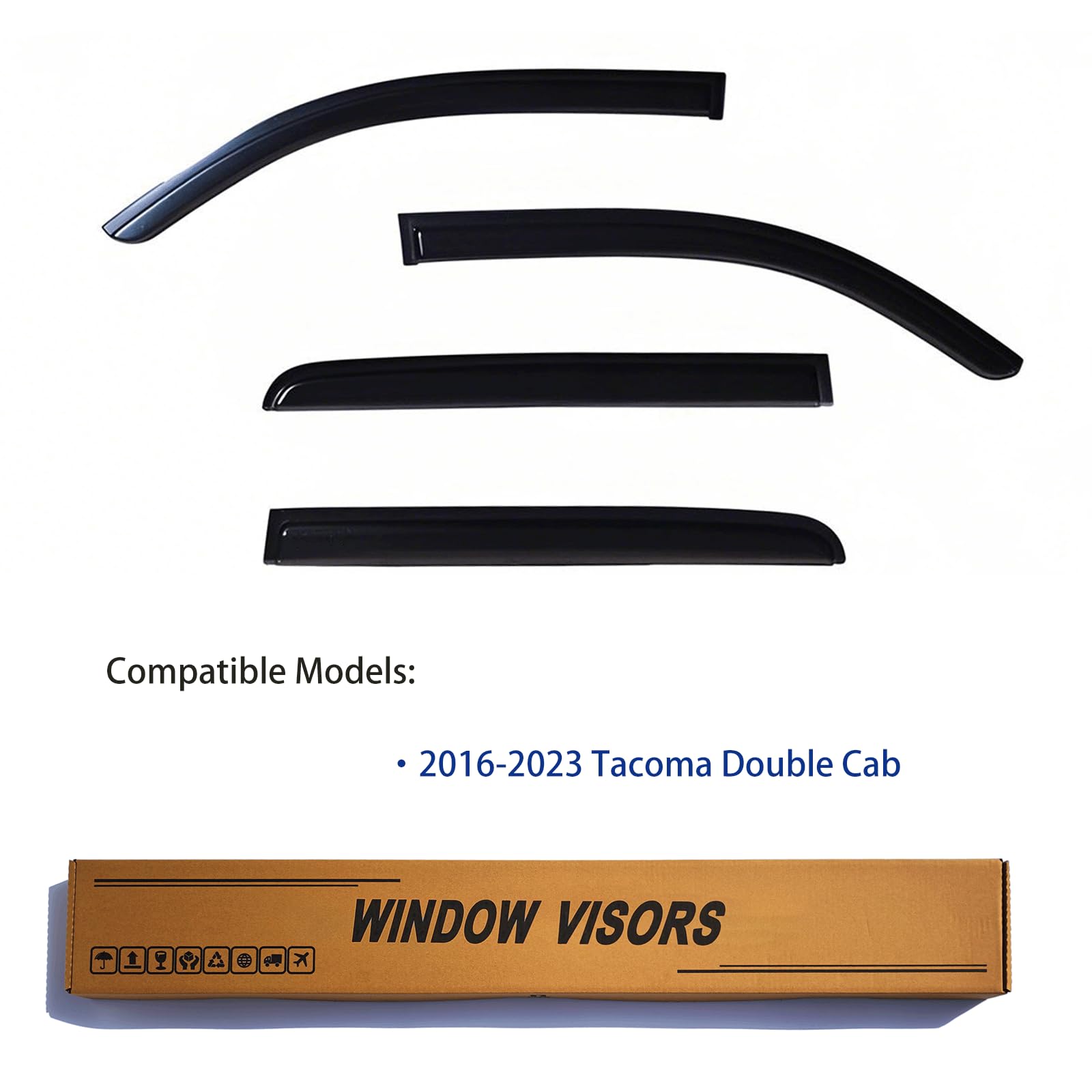 YLSCOO Window Visors Rain Guards compatible con Tacoma - Imagen 3