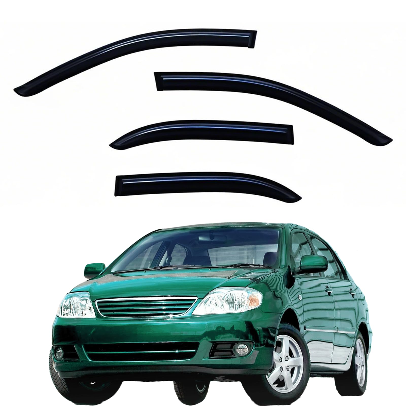 YLSCOO Window Visors Rain Guards se ajusta a Corolla Sedán