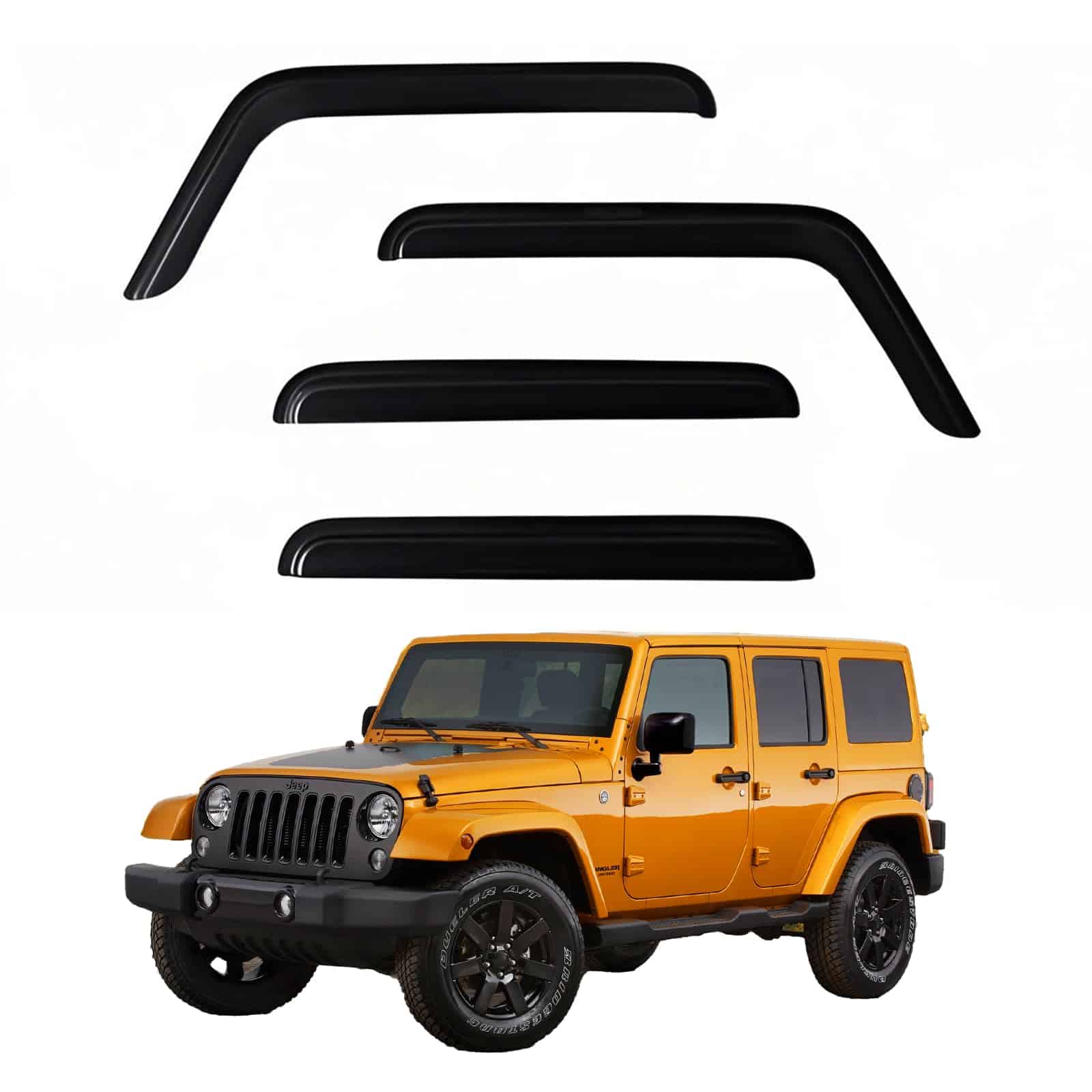 YLSCOO Viseras de Ventana Guardias de Lluvia para Wrangler
