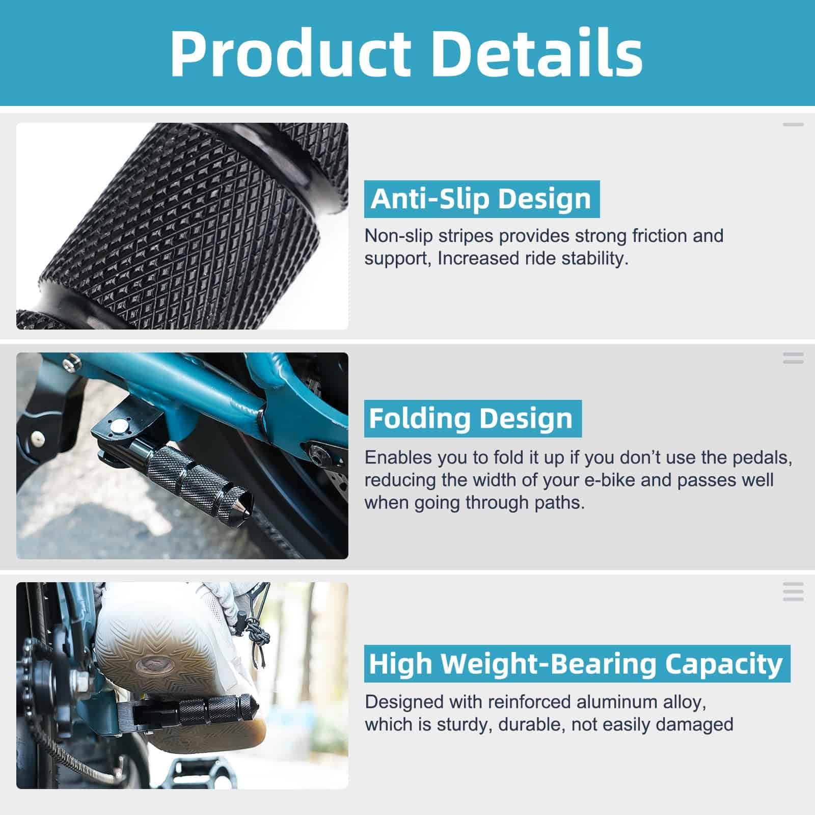 Pisantes de Pasajero YIBEICO para Super 73 S2/ZX/RX/S - Imagen 4