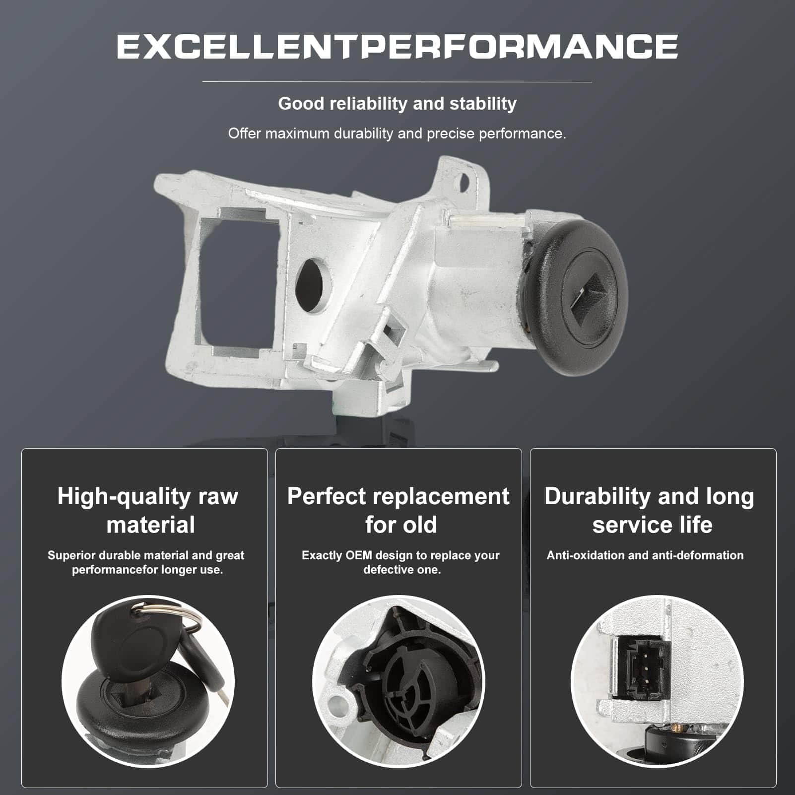 Anlseiod Ignition Lock Cylinder Switch Compatible for - Imagen 4