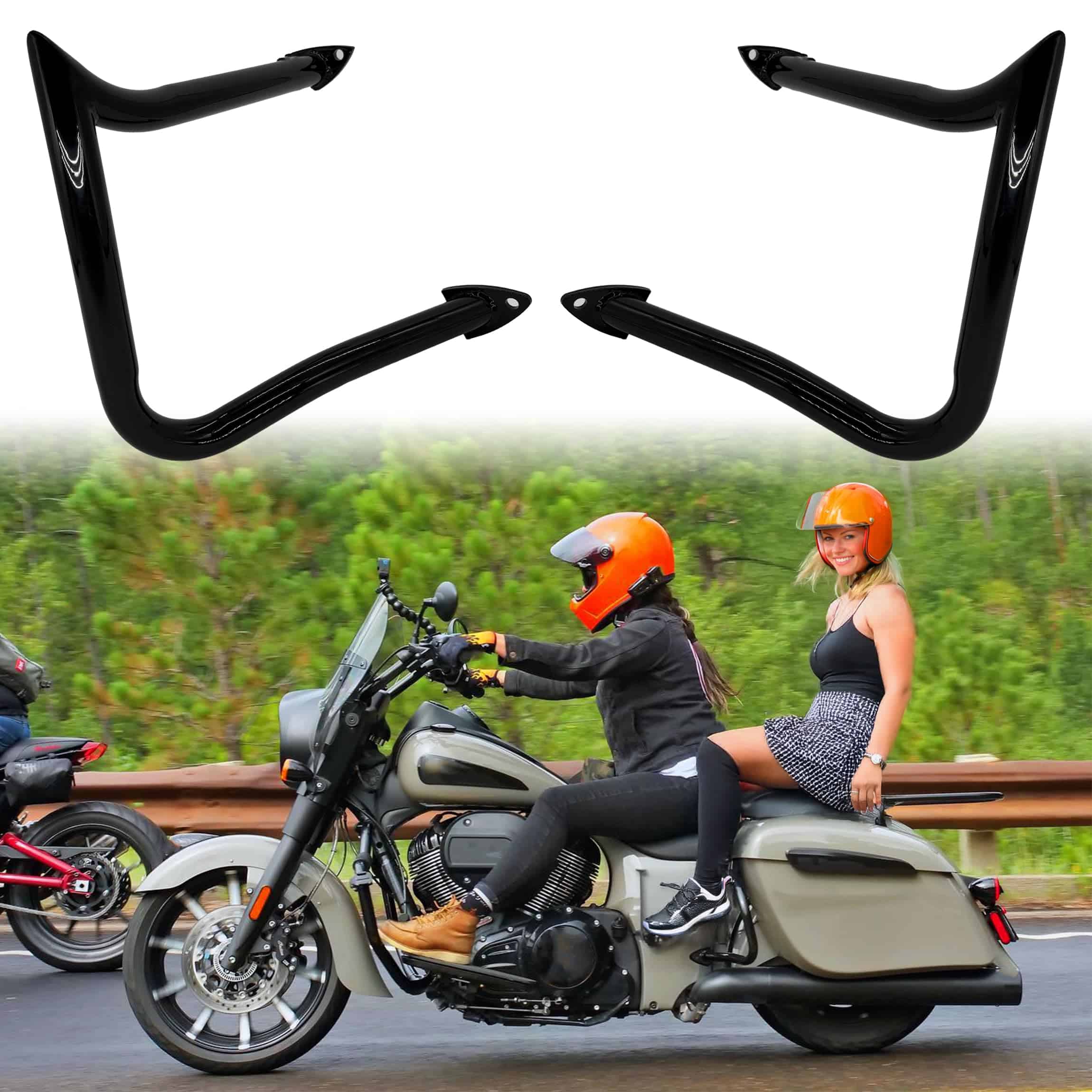 Indian Spike Hook Rear Highway Bars, Barras Traseras Negras