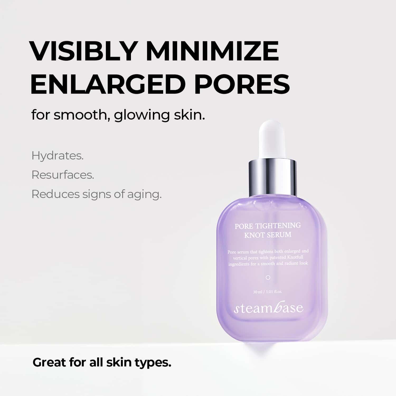 Suero STEAMBASE Pore Tightening Knot, 1.01 fl oz | Ácido - Imagen 3