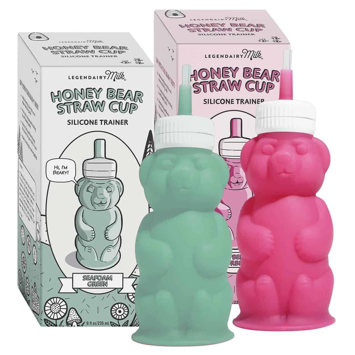 Legendairy Milk Green/Raspberry Honey Bear Straw Cup