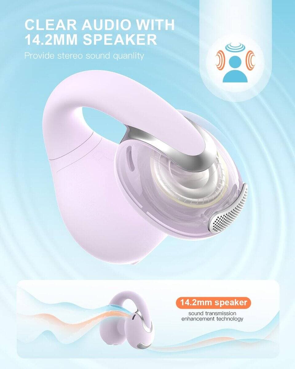 Audífonos inalámbricos Jzones Open Ear Clip -Morado - Imagen 4