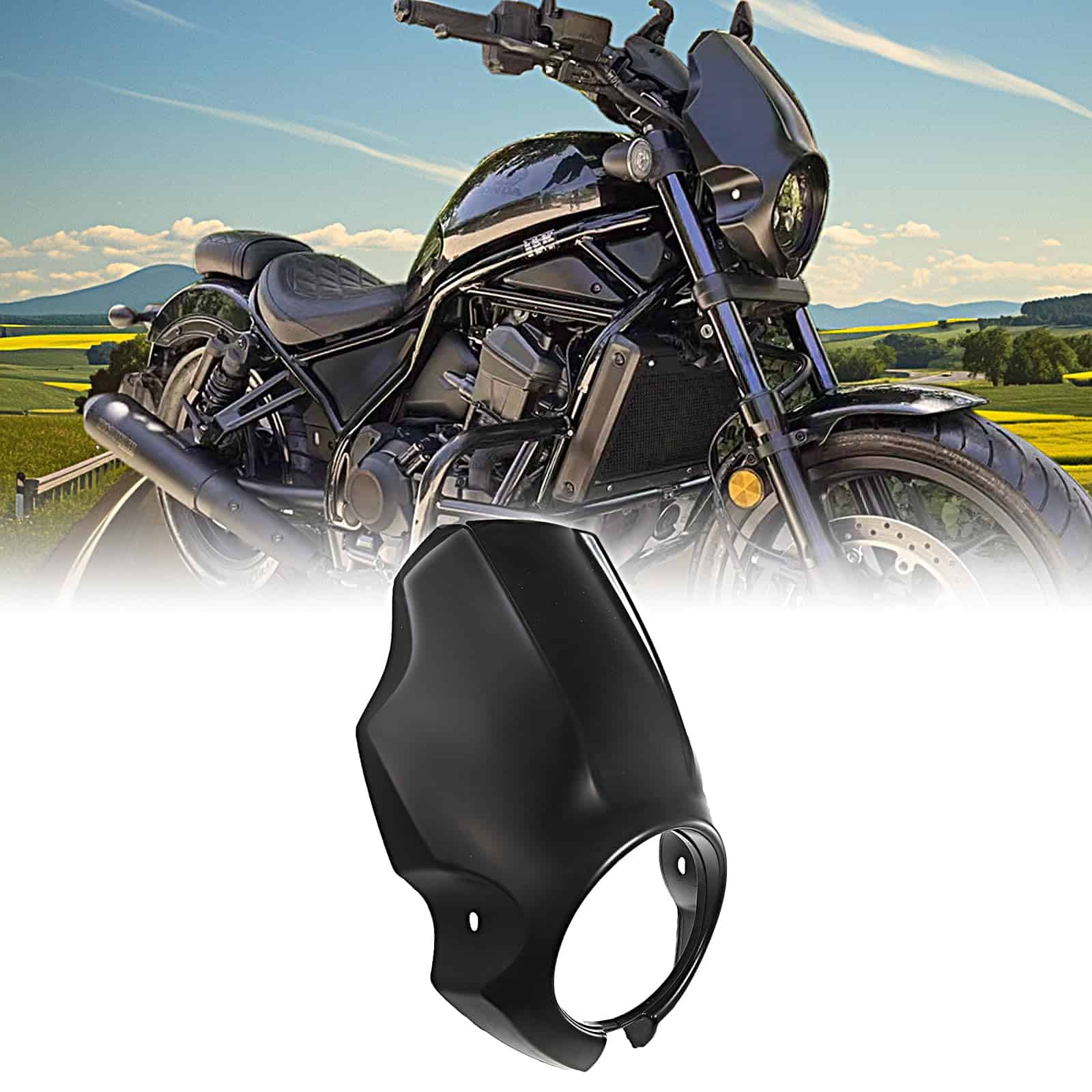 Cubierta de Parabrisas de Careta Delantera Negra Compatible