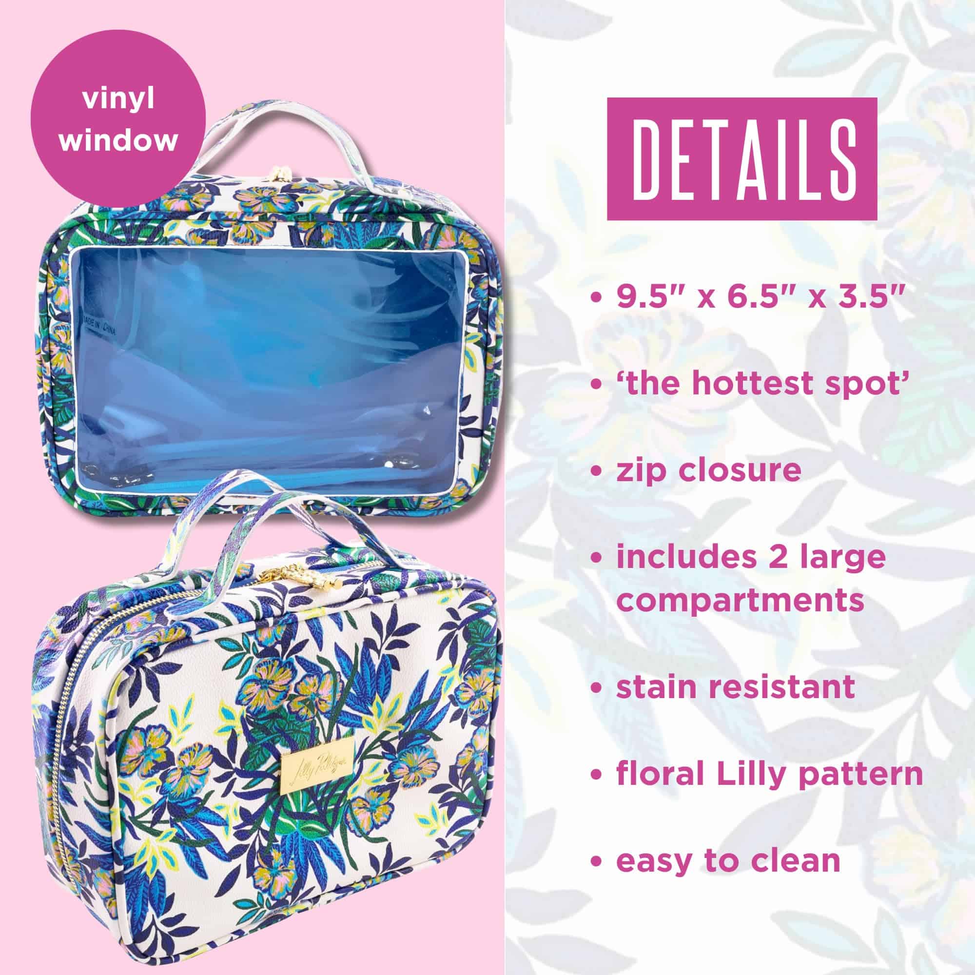 Estuche de cosméticos Lilly Pulitzer con dos bolsillos con - Imagen 3