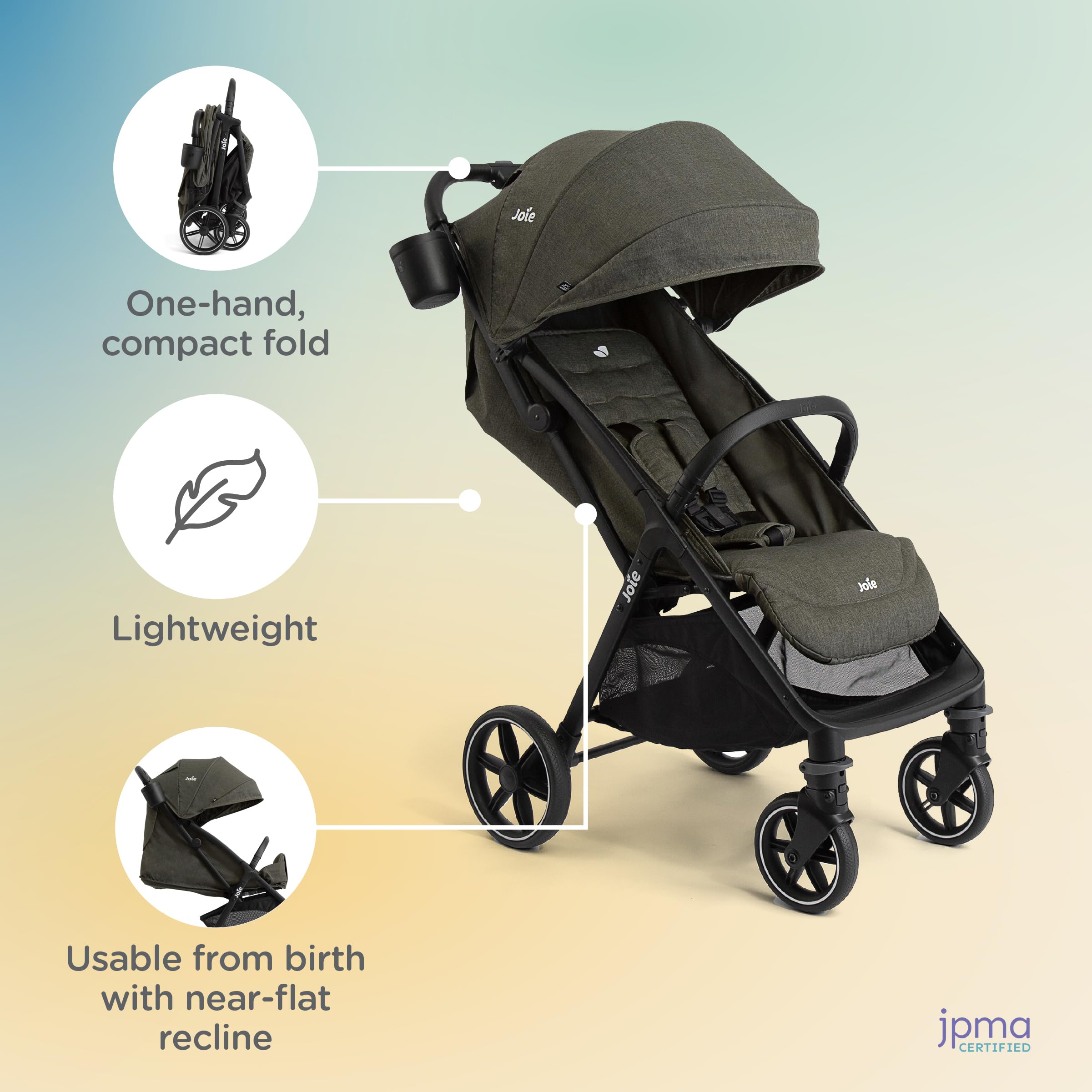 Coche de Paseo Compacto Joie Nutmeg - Ligero y Compacto con - Imagen 7