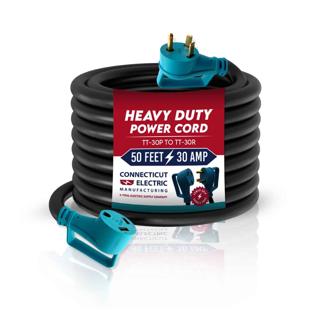 Cable de Extensión de RV/EV de 30 Amperios y 50 Pies para
