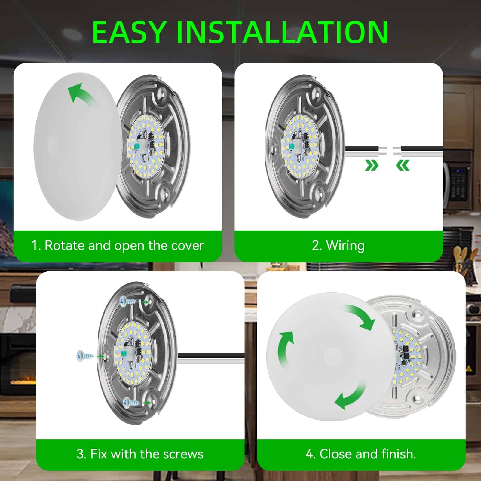 ULITECO Luces RV, Luz Interior Del Techo del RV LED 12V, - Imagen 7