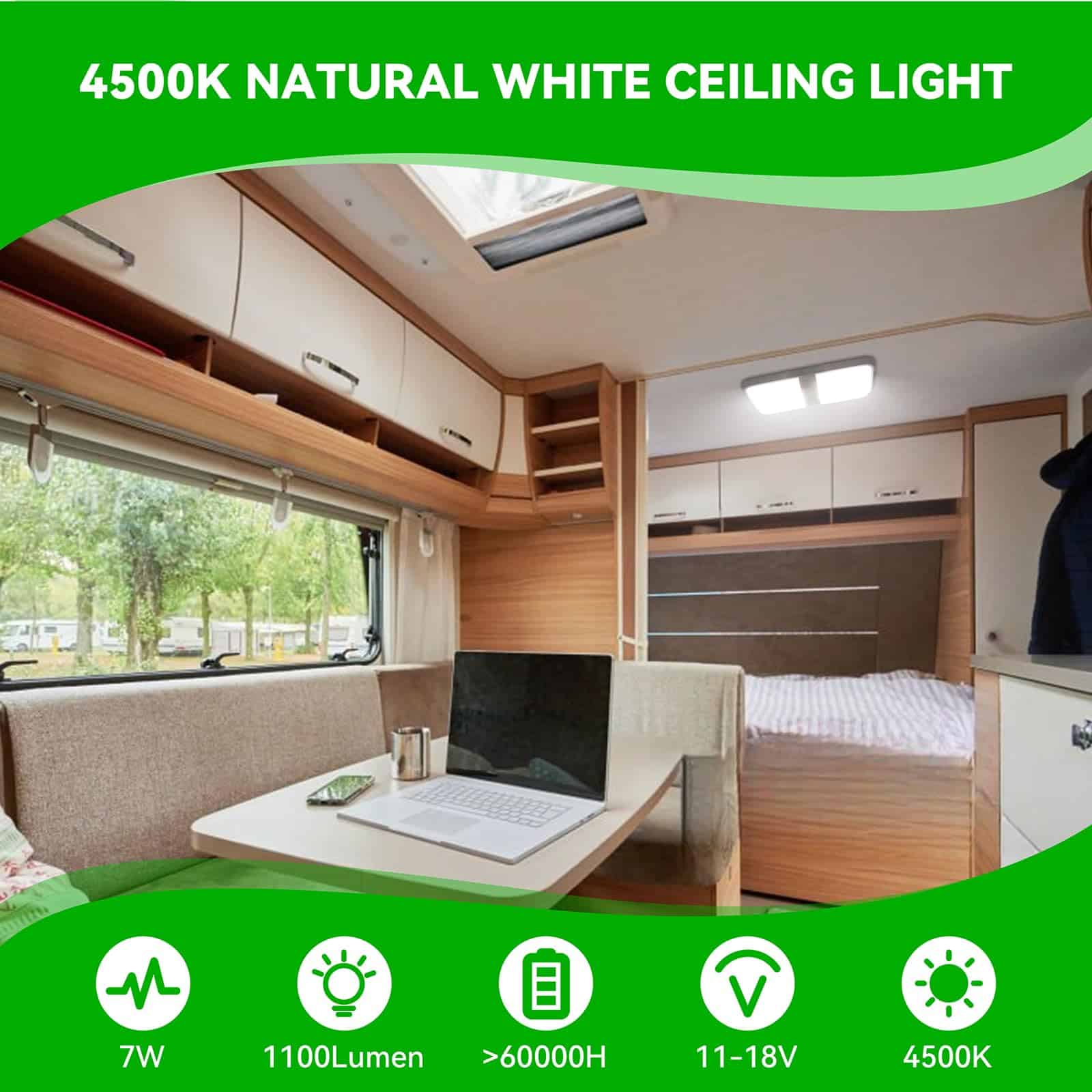 ULITECO Luces Interiores para RV, Luz de Techo para RV 12V, - Imagen 6