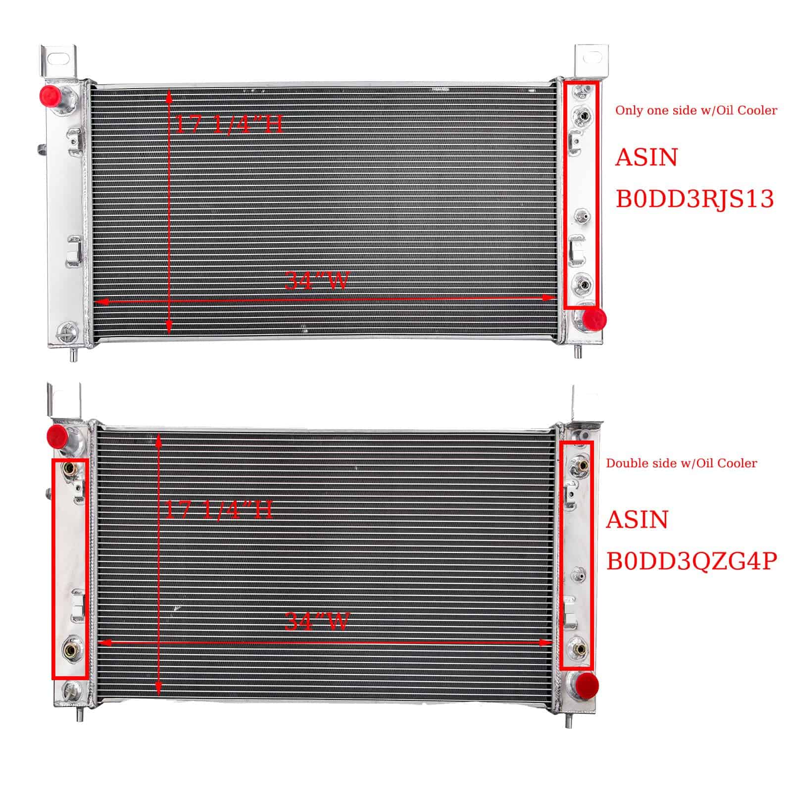 ASCIUTTA 3 Filas 34"W Radiador para 99-14 Chevy Silverado - Imagen 5
