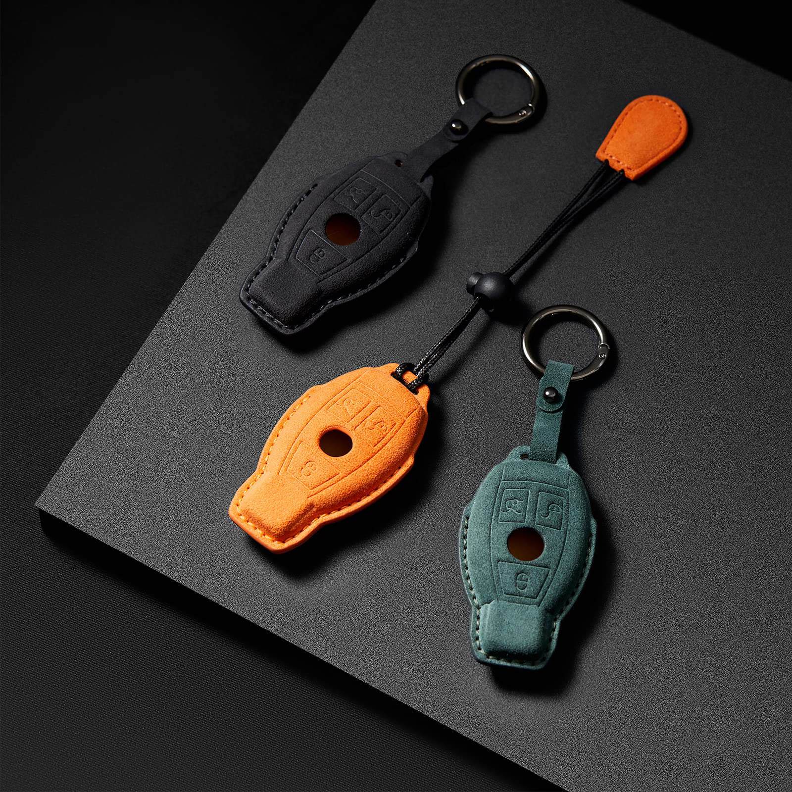 Estuche de Llavero de Cuero Genuino de Gamuza CGZOWYU - Imagen 6