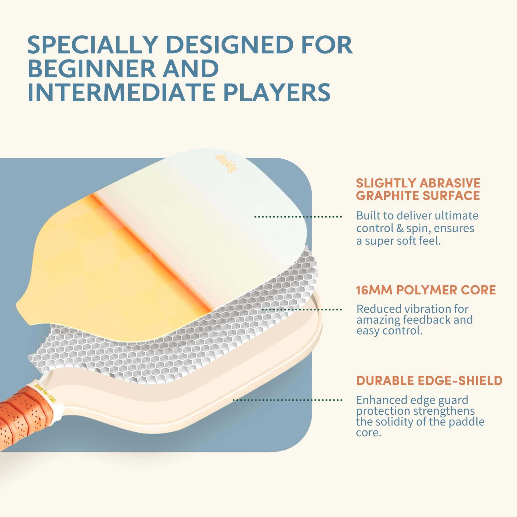 Set de 4 Palas de Pickleball - Raqueta Ligera de Grafito - Imagen 3