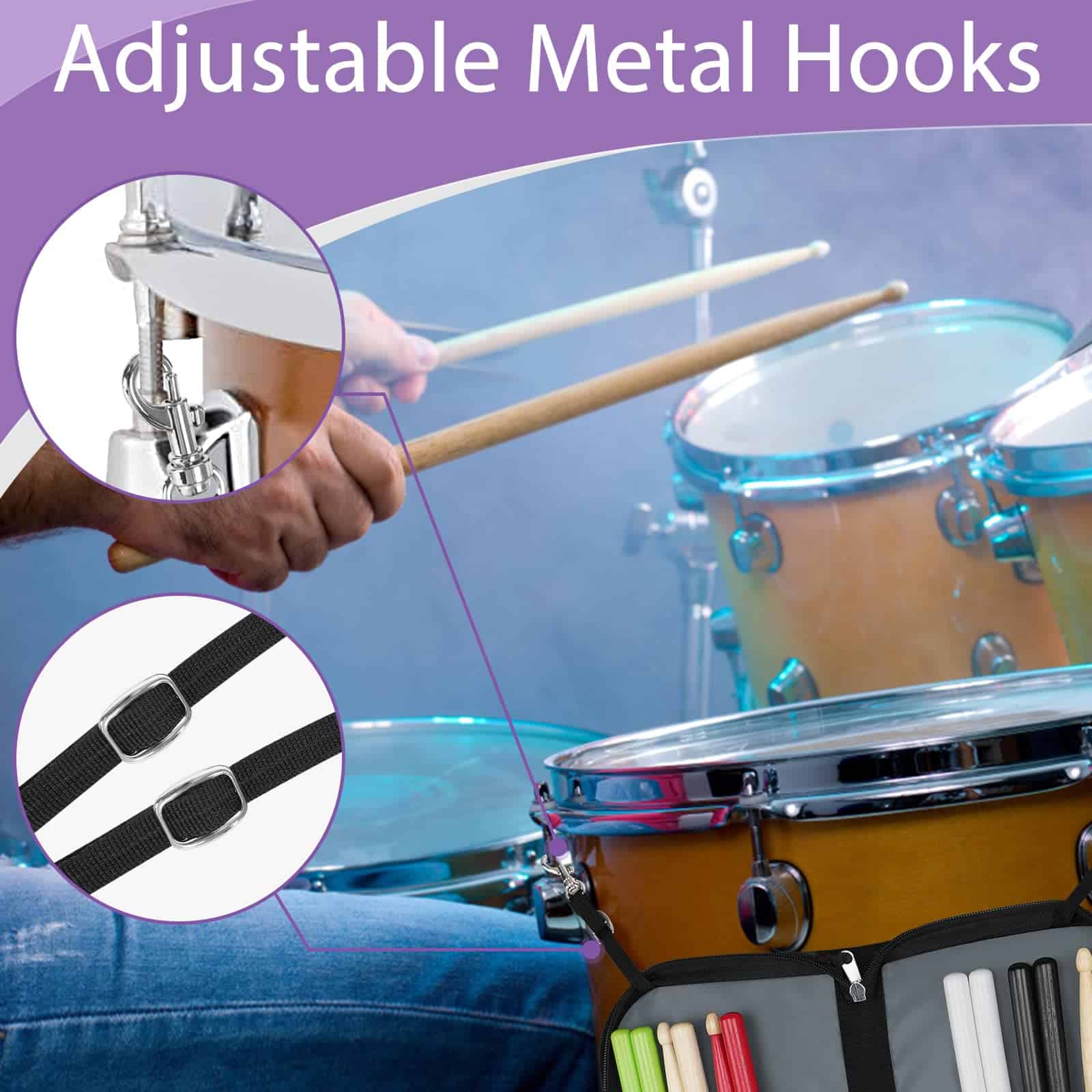 Bolsa de Baquetas SNIGJAT con Correa de Hombro Cruzada, - Imagen 4