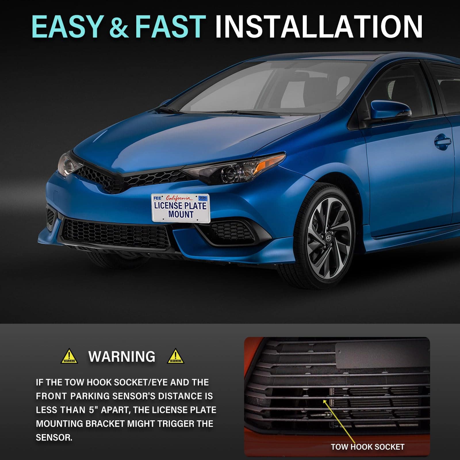 Soporte de placa de matrícula delantera JIAHCN para gancho - Imagen 7