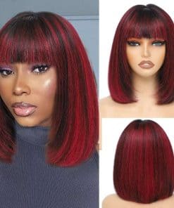 Pelucas de Cabello Humano Aliesencia Highlight Bob con