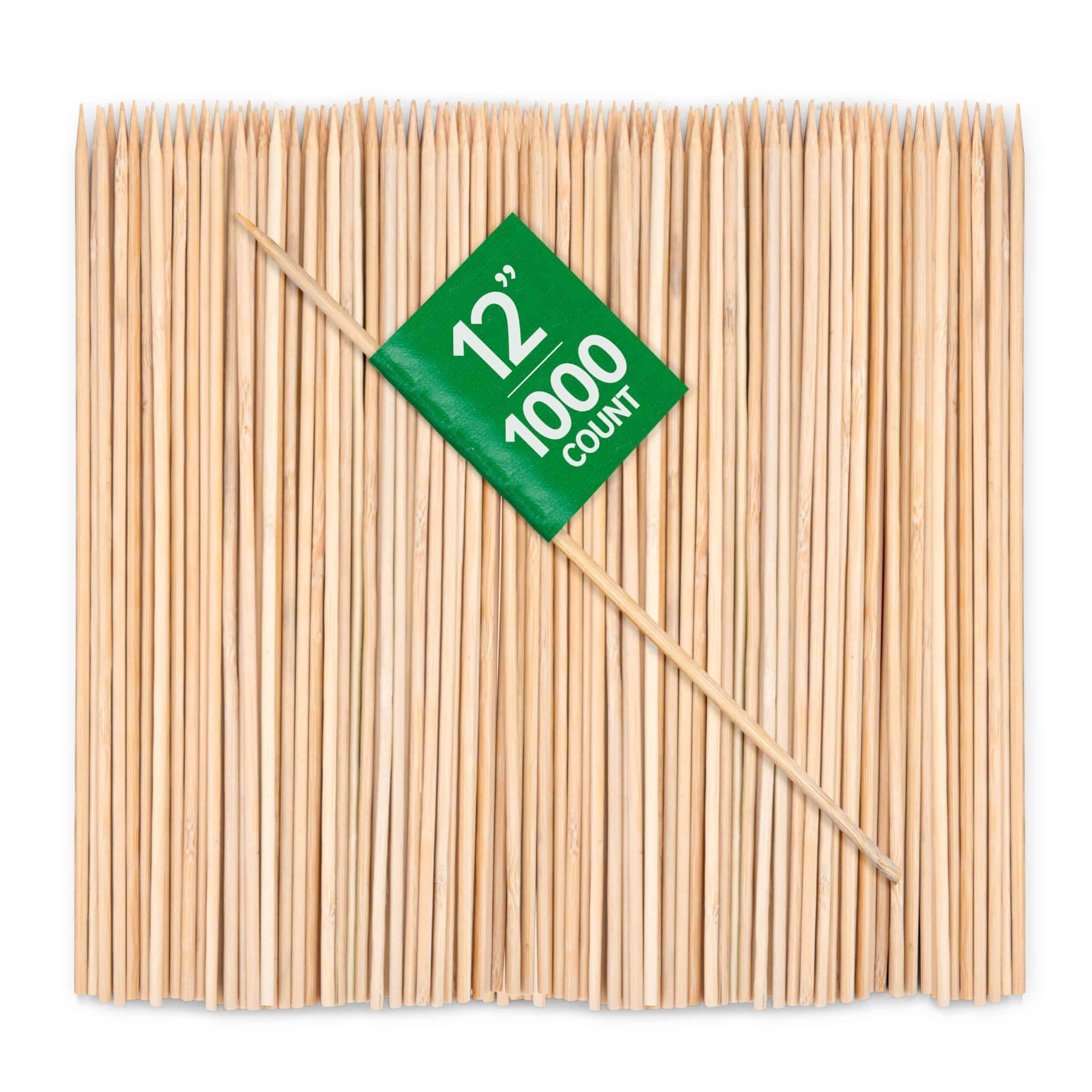 12" Brochetas de Bambú (Paquete de 1000) - Resistentes para
