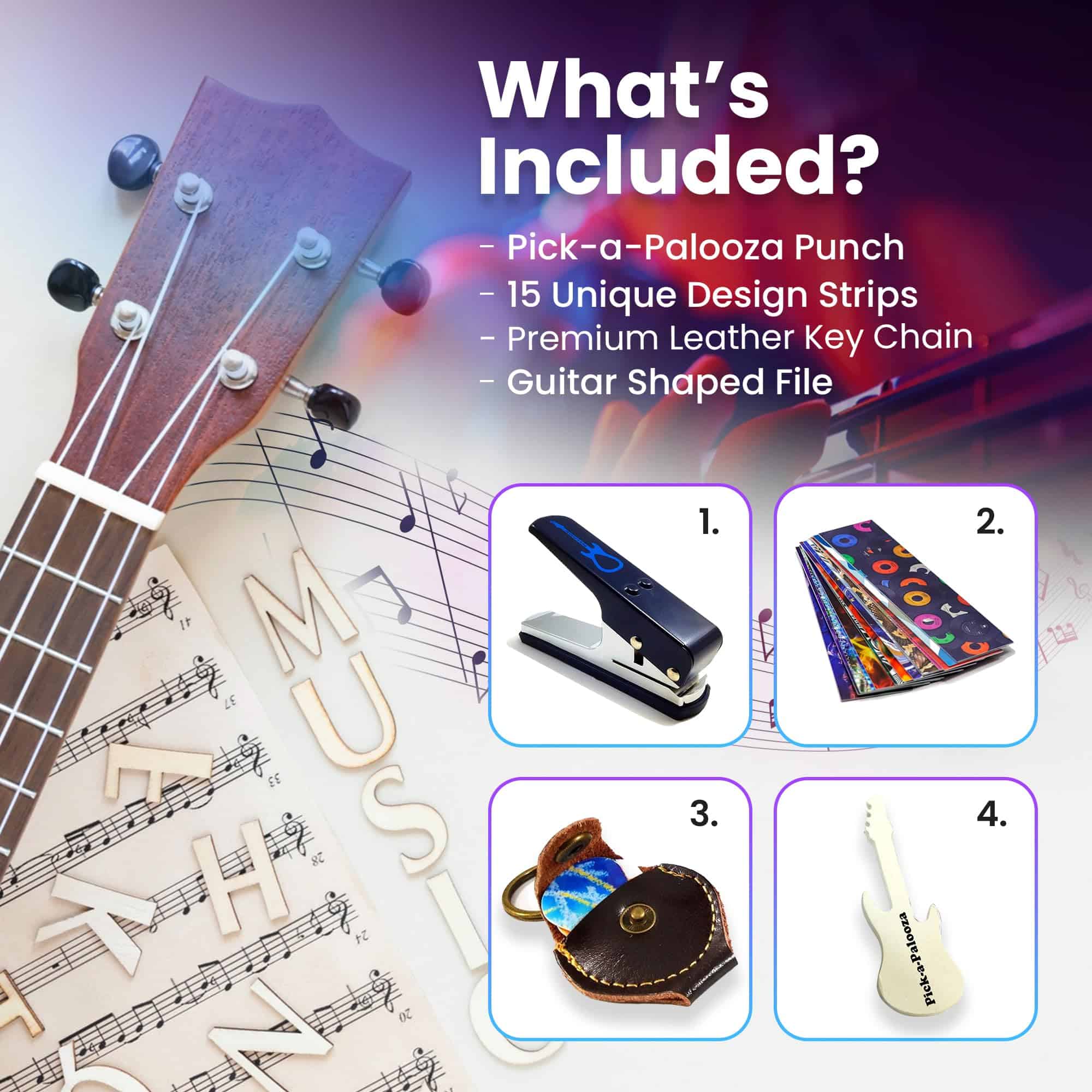 Pick-a-Palooza DIY Guitar Picks Punch Mega Pack - -Azul con - Imagen 8