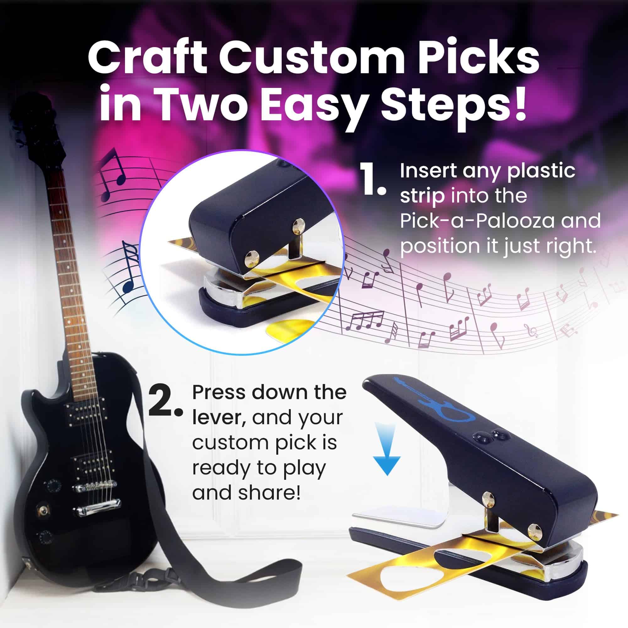 Pick-a-Palooza DIY Guitar Picks Punch Mega Pack - -Azul con - Imagen 5