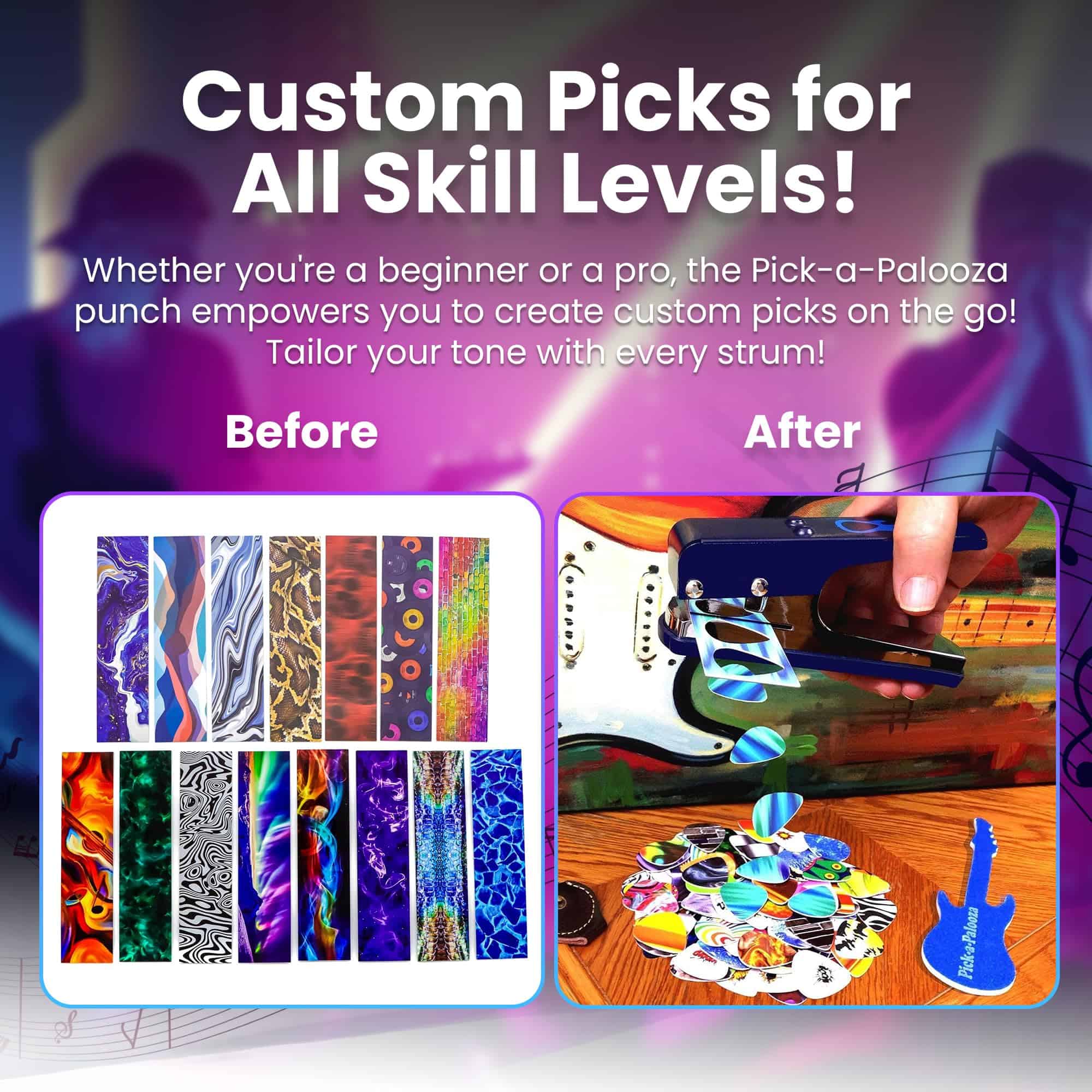 Pick-a-Palooza DIY Guitar Picks Punch Mega Pack - -Azul con - Imagen 7