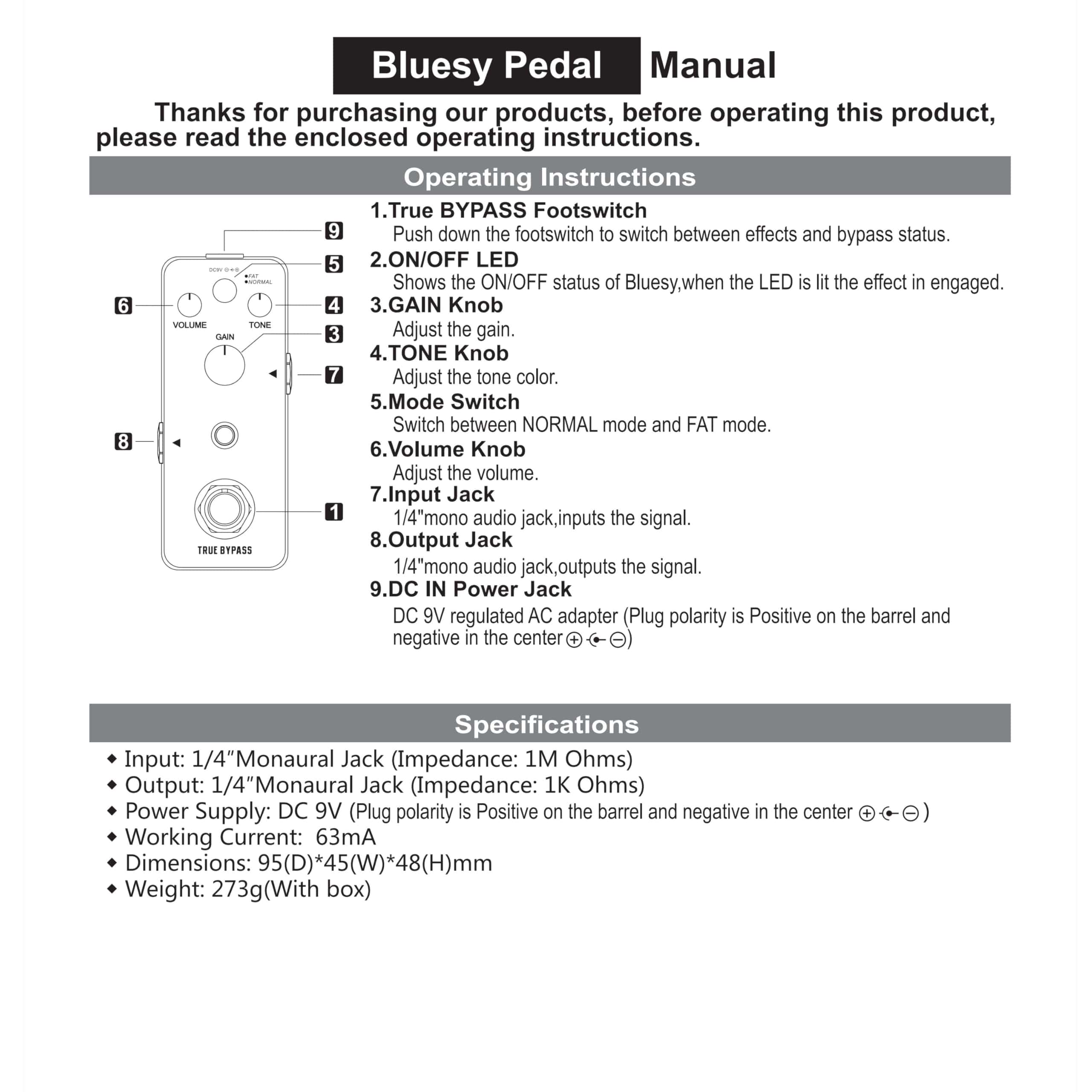 Pedal de Distorsión Rowin Bluesy: Overdrive Vintage con - Imagen 8