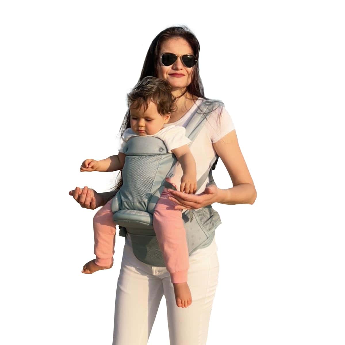 Portabebés CooCooBaby con Asiento de Cadera - -Gris