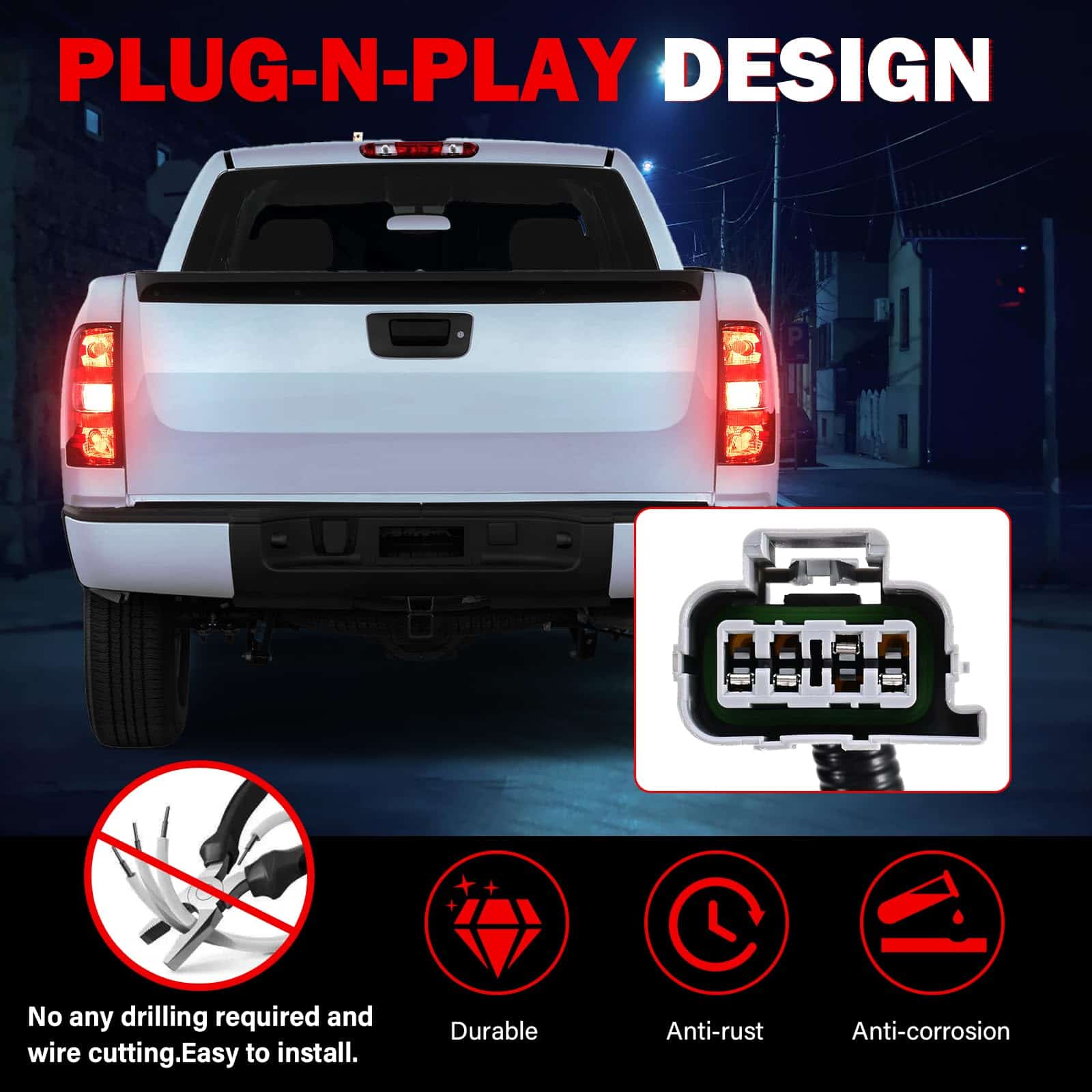 SHINEHOME Conjunto de Luces Traseras para Chevy Silverado - Imagen 8