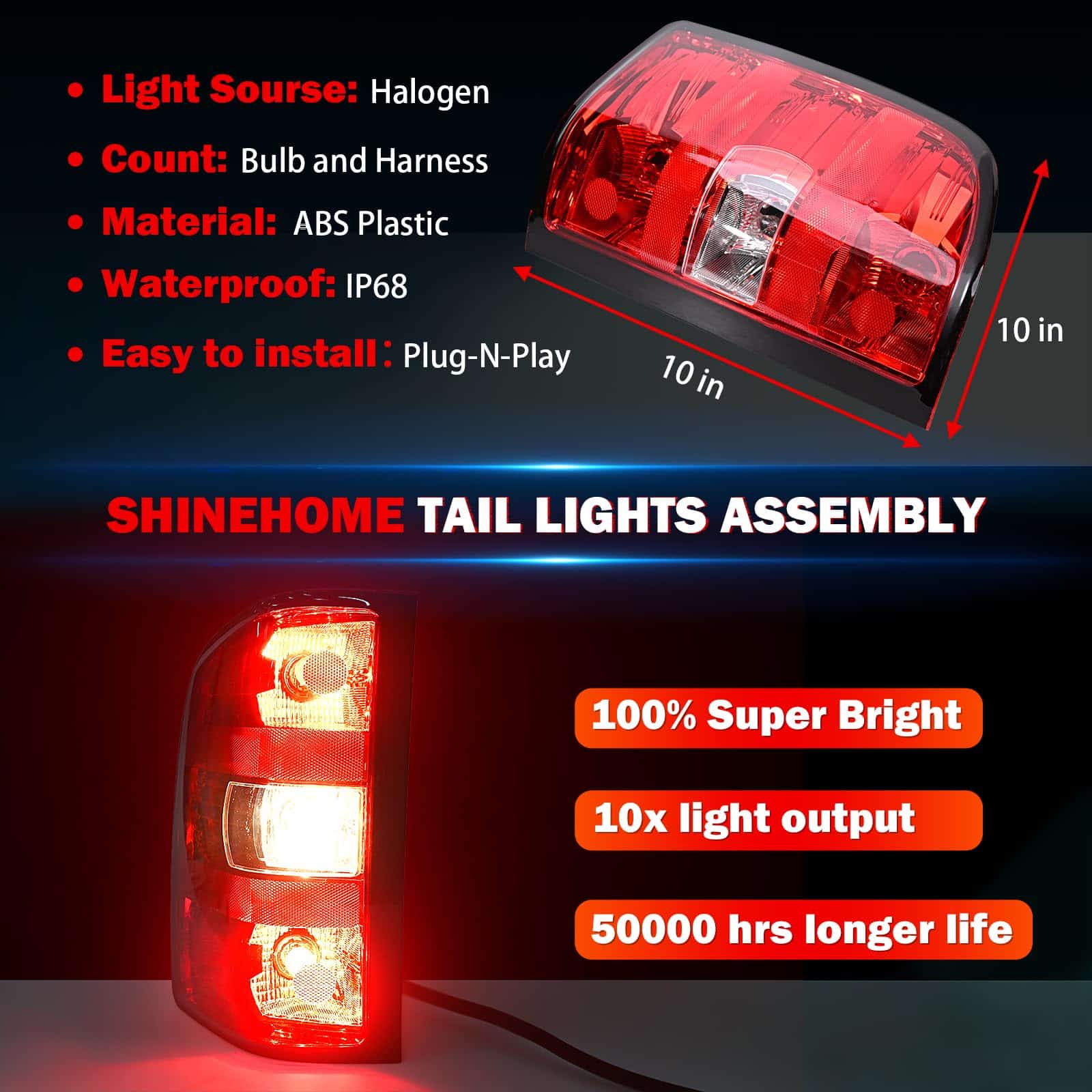 SHINEHOME Conjunto de Luces Traseras para Chevy Silverado - Imagen 7