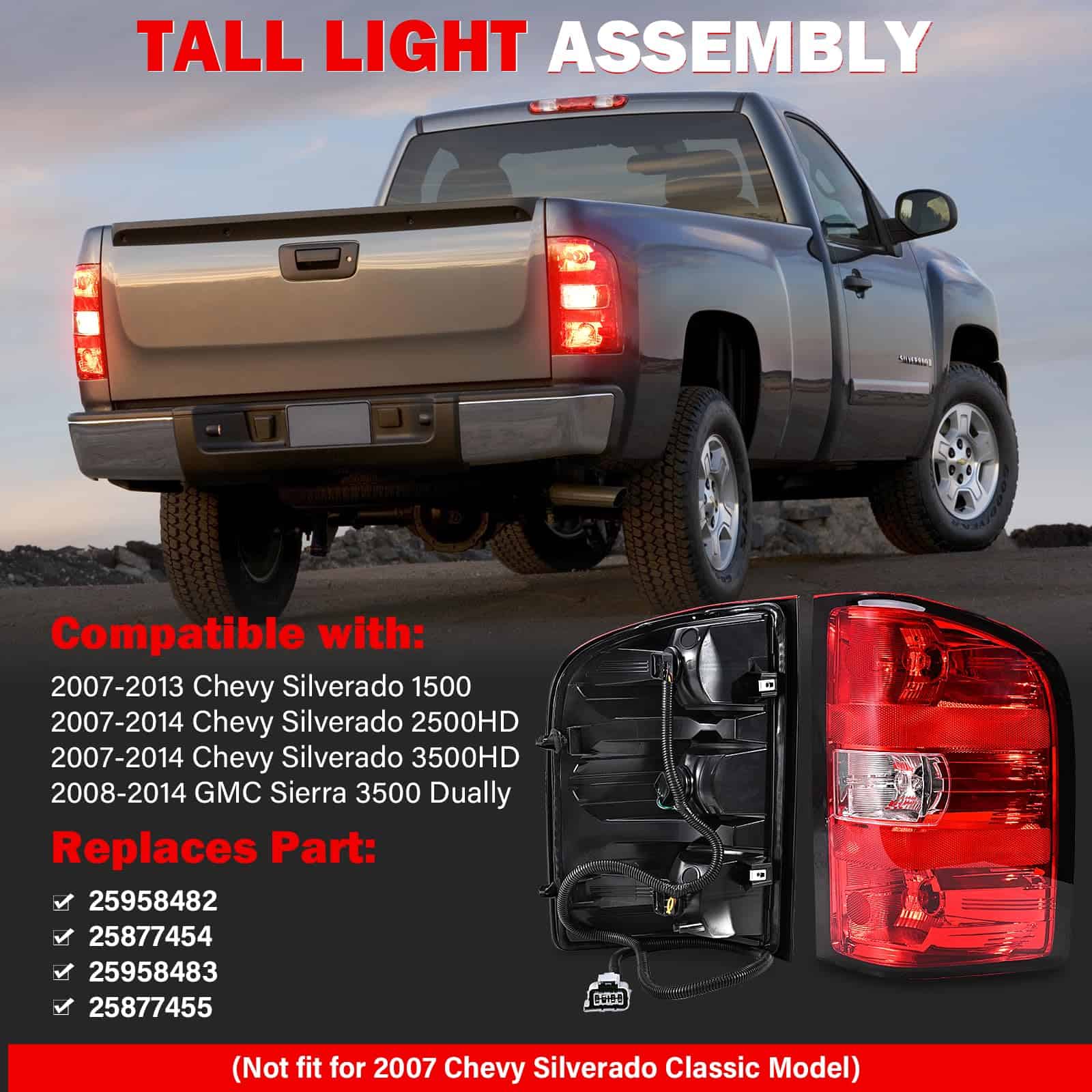 SHINEHOME Conjunto de Luces Traseras para Chevy Silverado - Imagen 4
