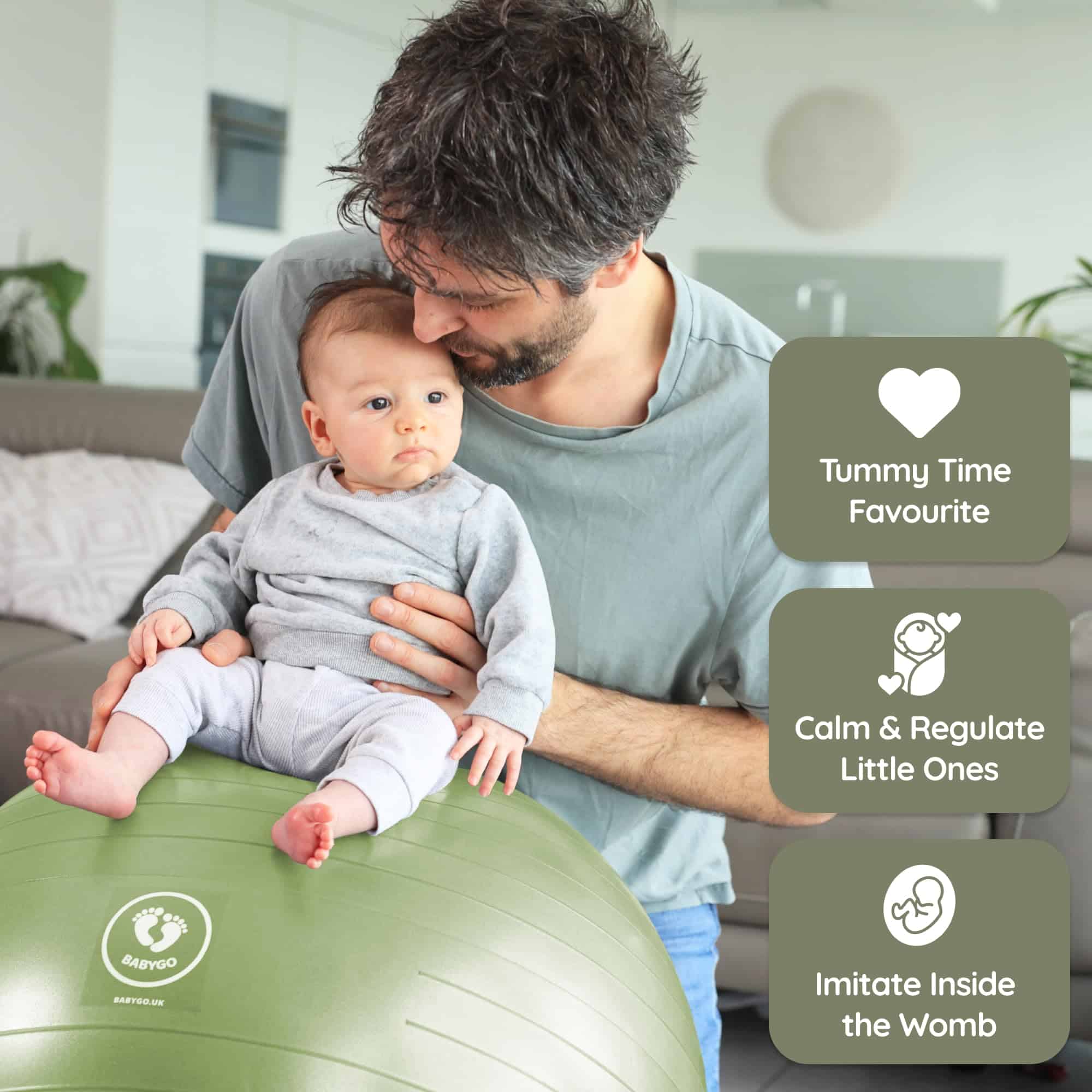 Pelota de parto BABYGO para embarazo y -Olive - Imagen 7