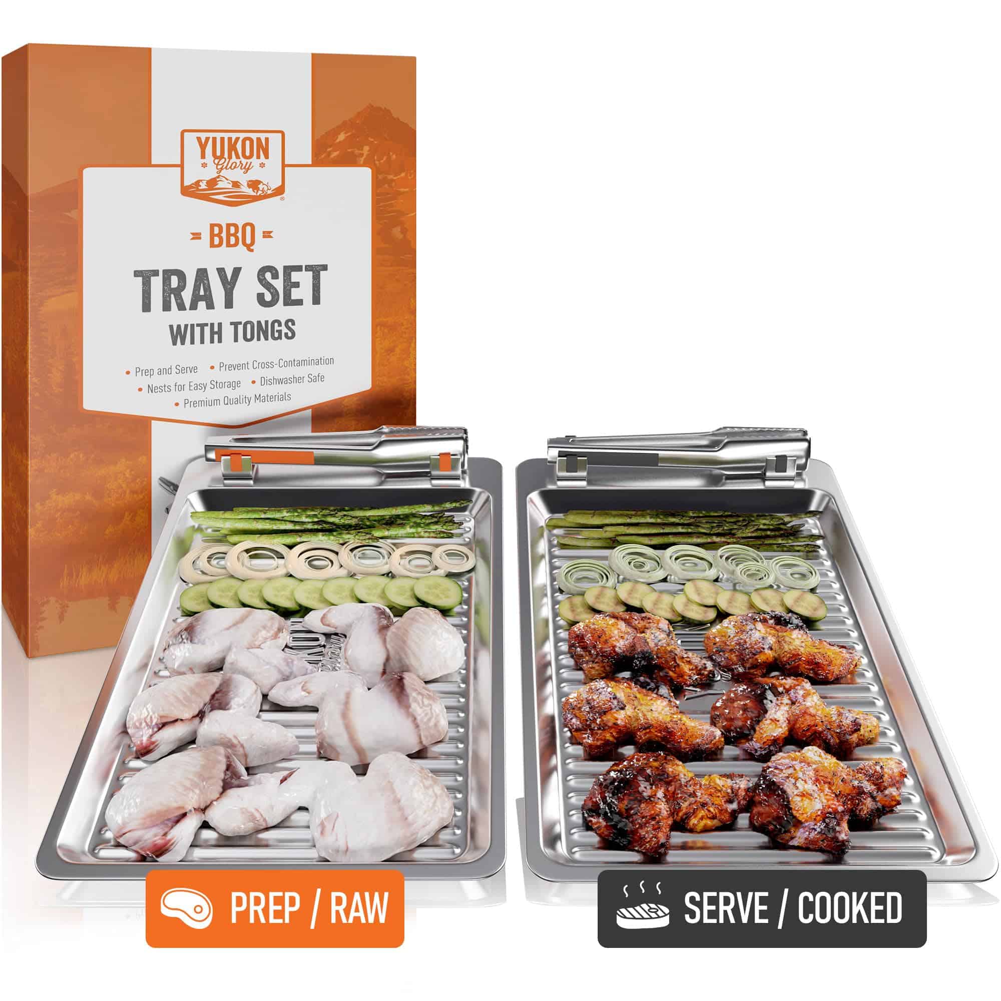 Set de Bandejas para Barbacoa Yukon Glory con Pinzas |