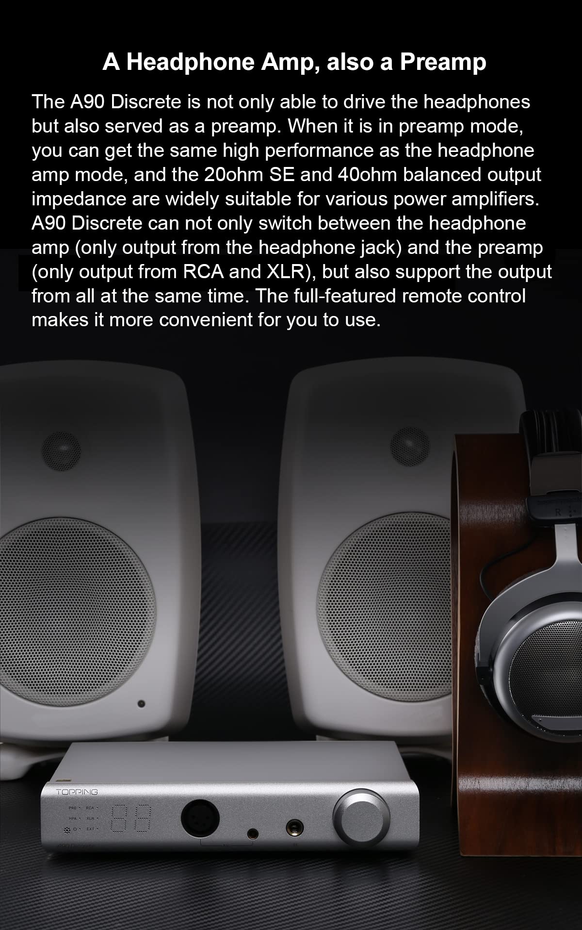 Amplificador de auriculares HiFi discreto TOPPING A90, NFCA - Imagen 8