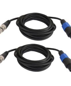 HBU 10 Feet Pack of 2 Speakon to XLR Cables - 2PCS 3 Pole