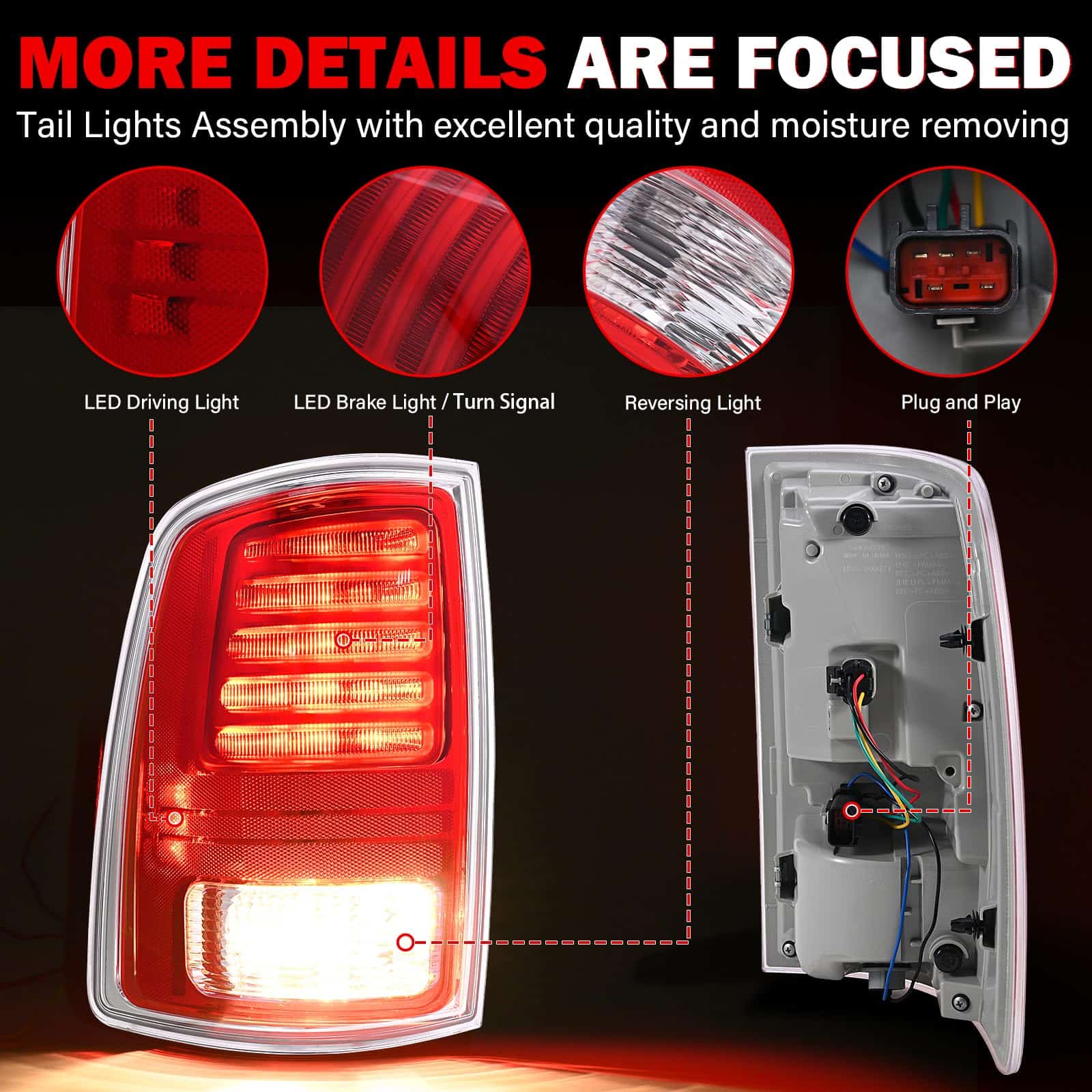 Ensamblaje de luz trasera LED SHINEHOME Compatible con 2013 - Imagen 6