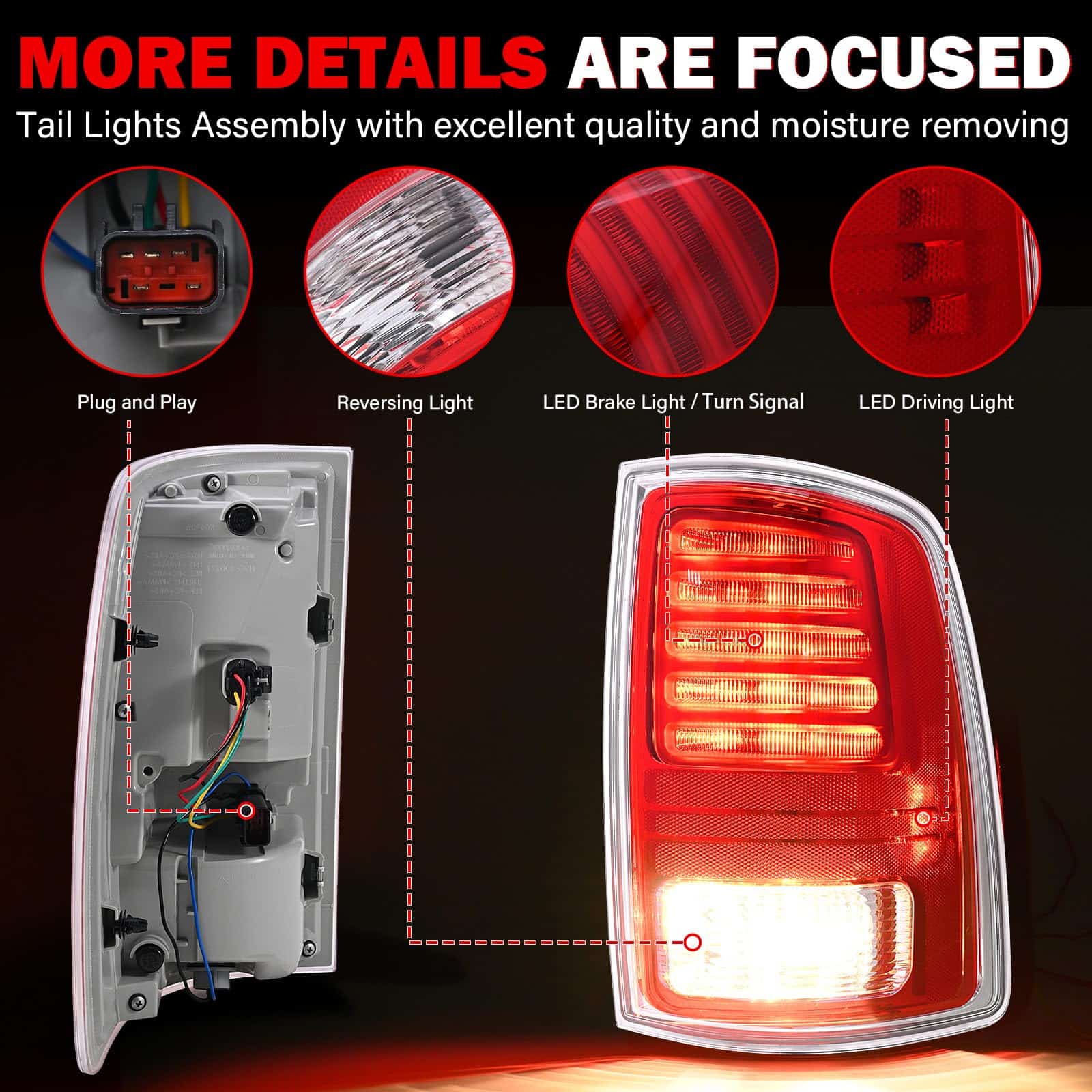 SHINEHOME Conjunto de Luz Trasera LED Compatible con 2013 - Imagen 6