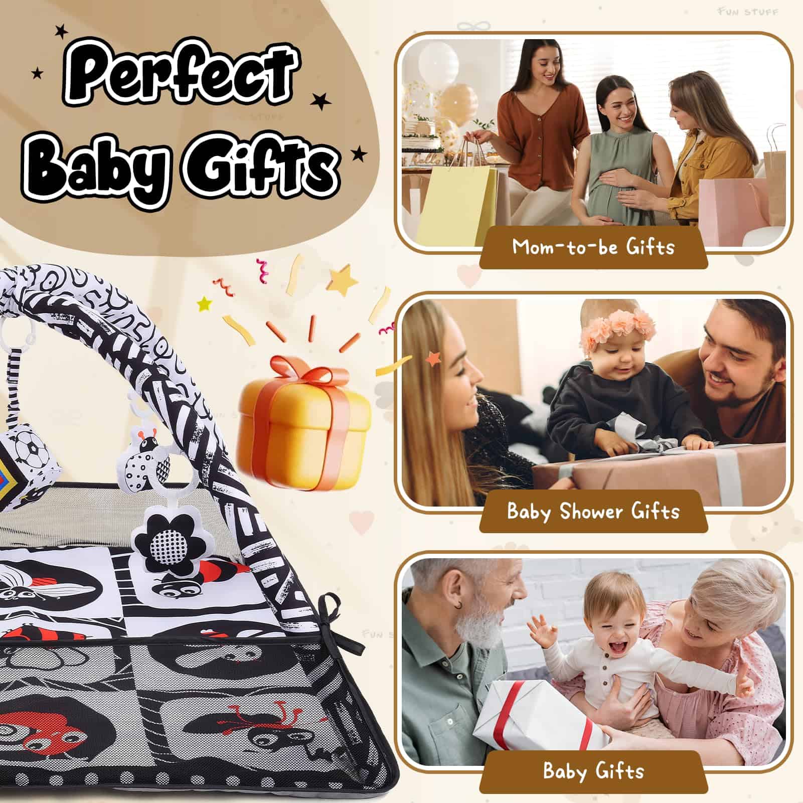 Tapete para el Tiempo Boca Abajo del Bebé con 10 Juguetes - Imagen 8